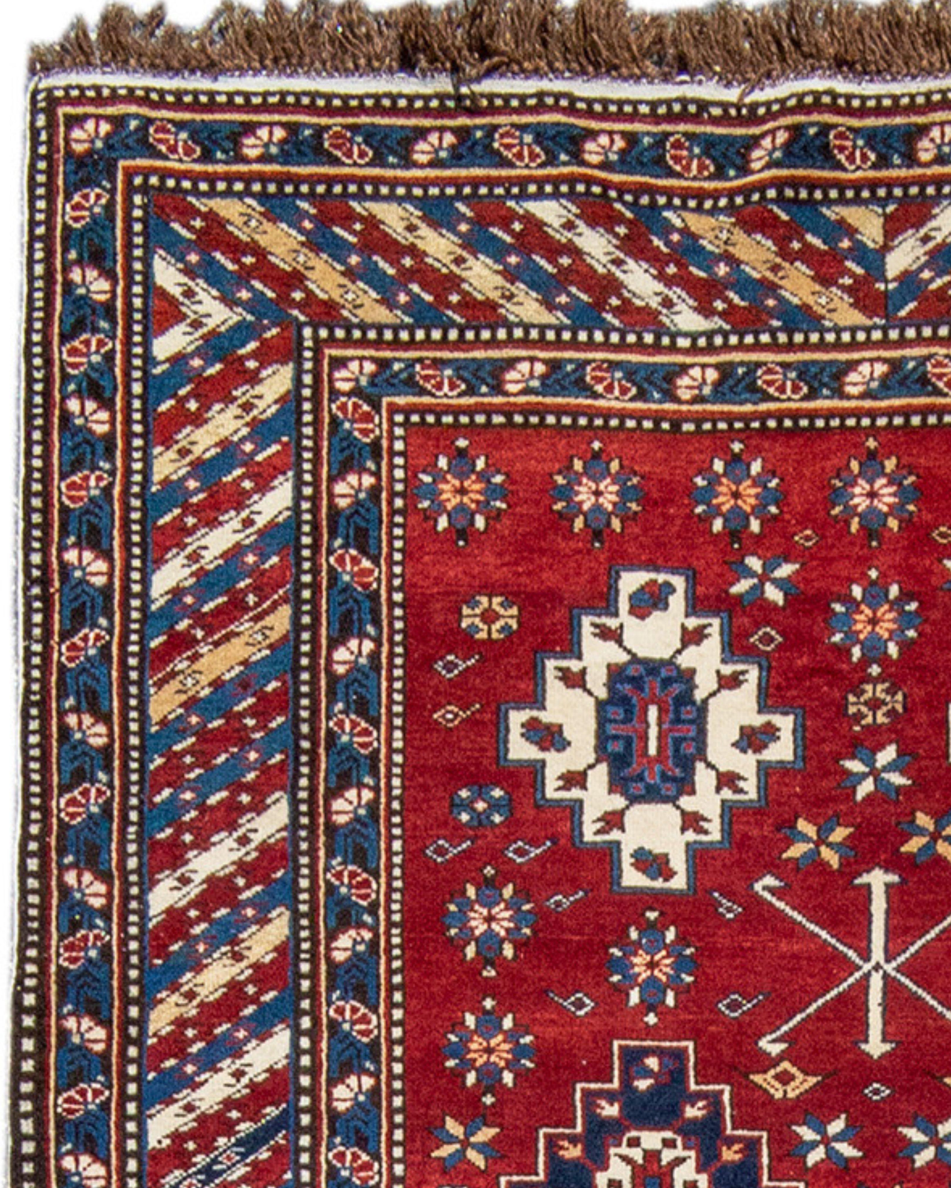 Hand-Knotted Antique Shirvan Long Rug, Late 19th Century For Sale