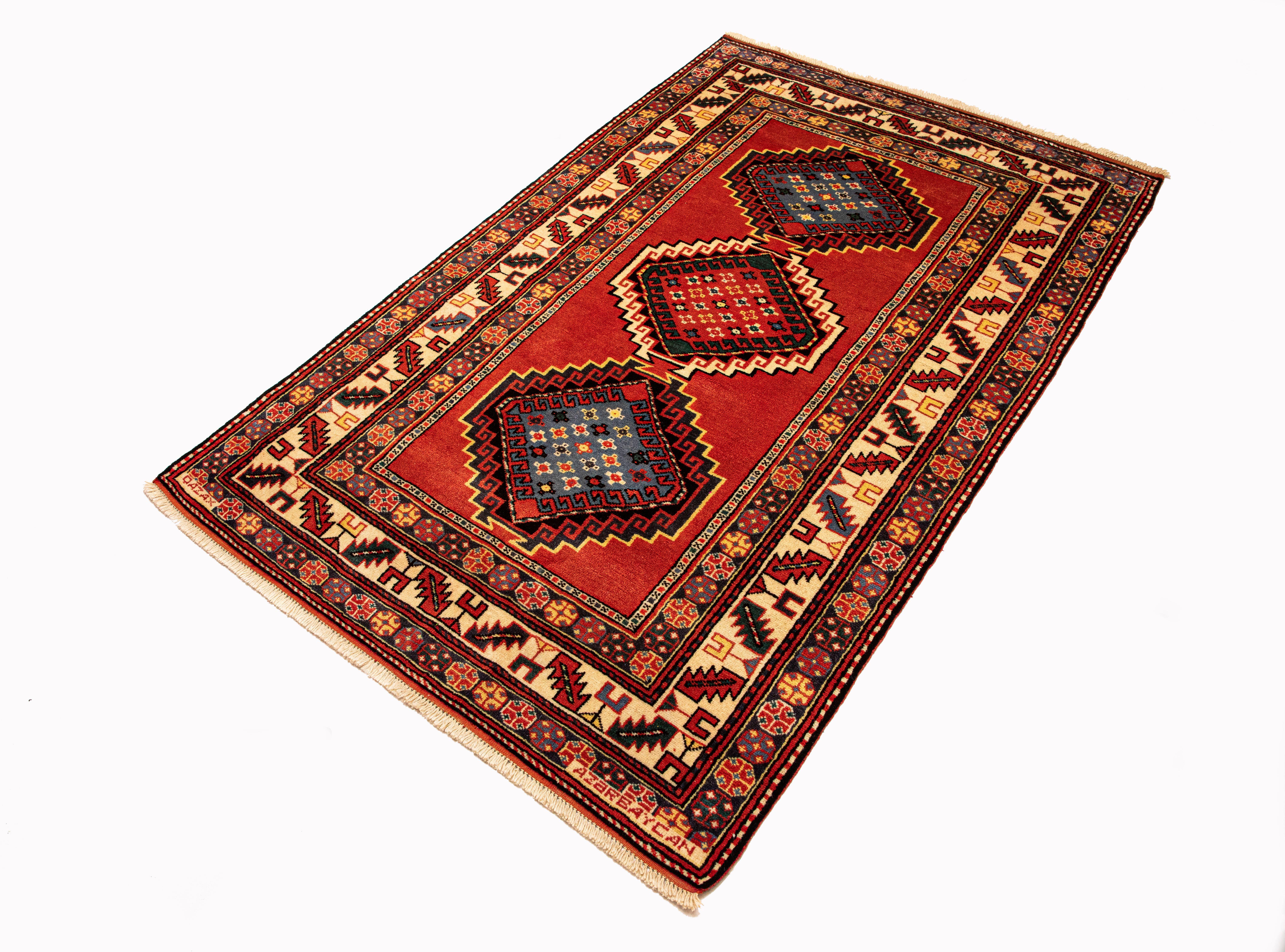 Azerbaijani Shirvan Museum Curated, New Handmade Caucasian Carpet For Sale