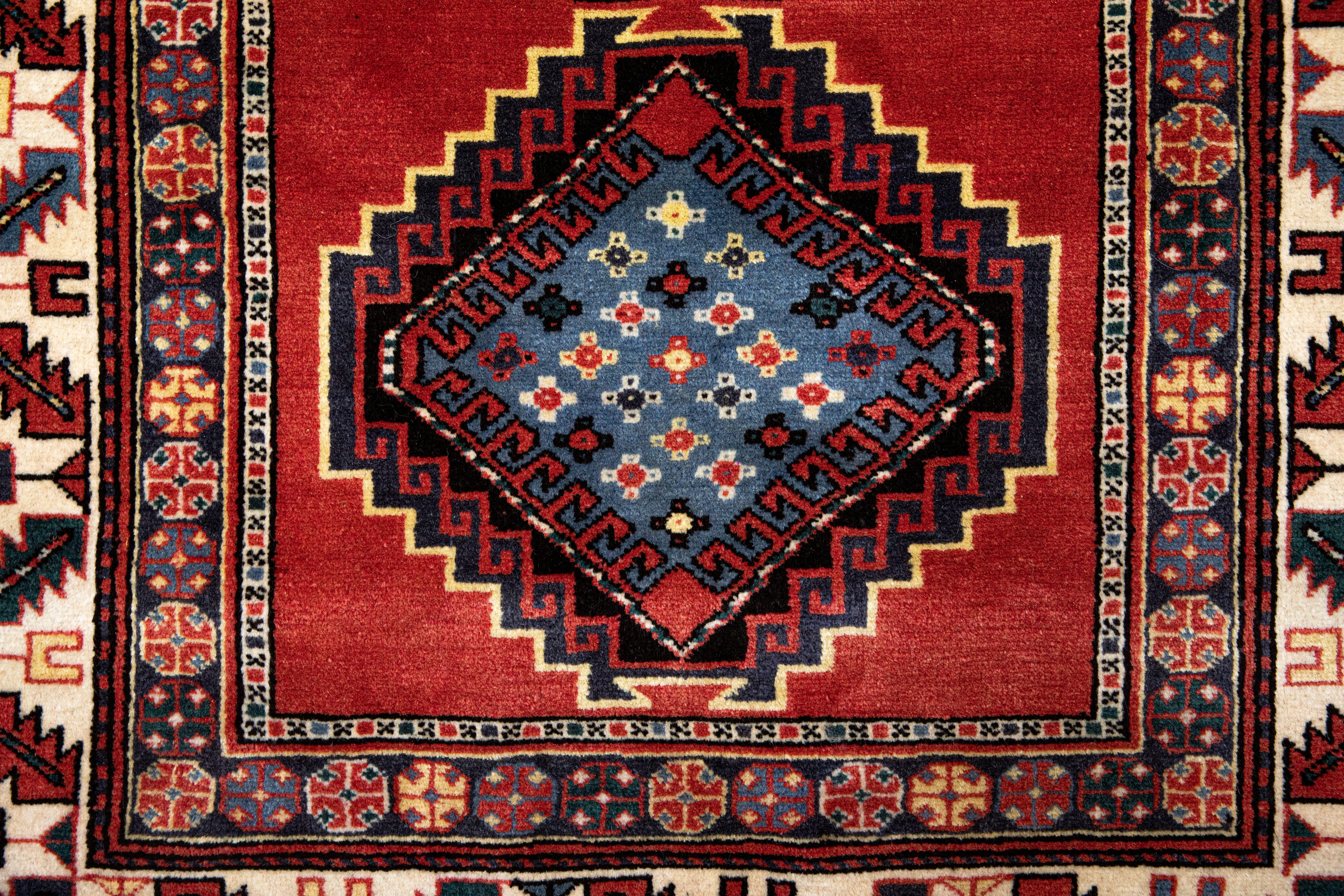 Hand-Knotted Shirvan Museum Curated, New Handmade Caucasian Carpet For Sale