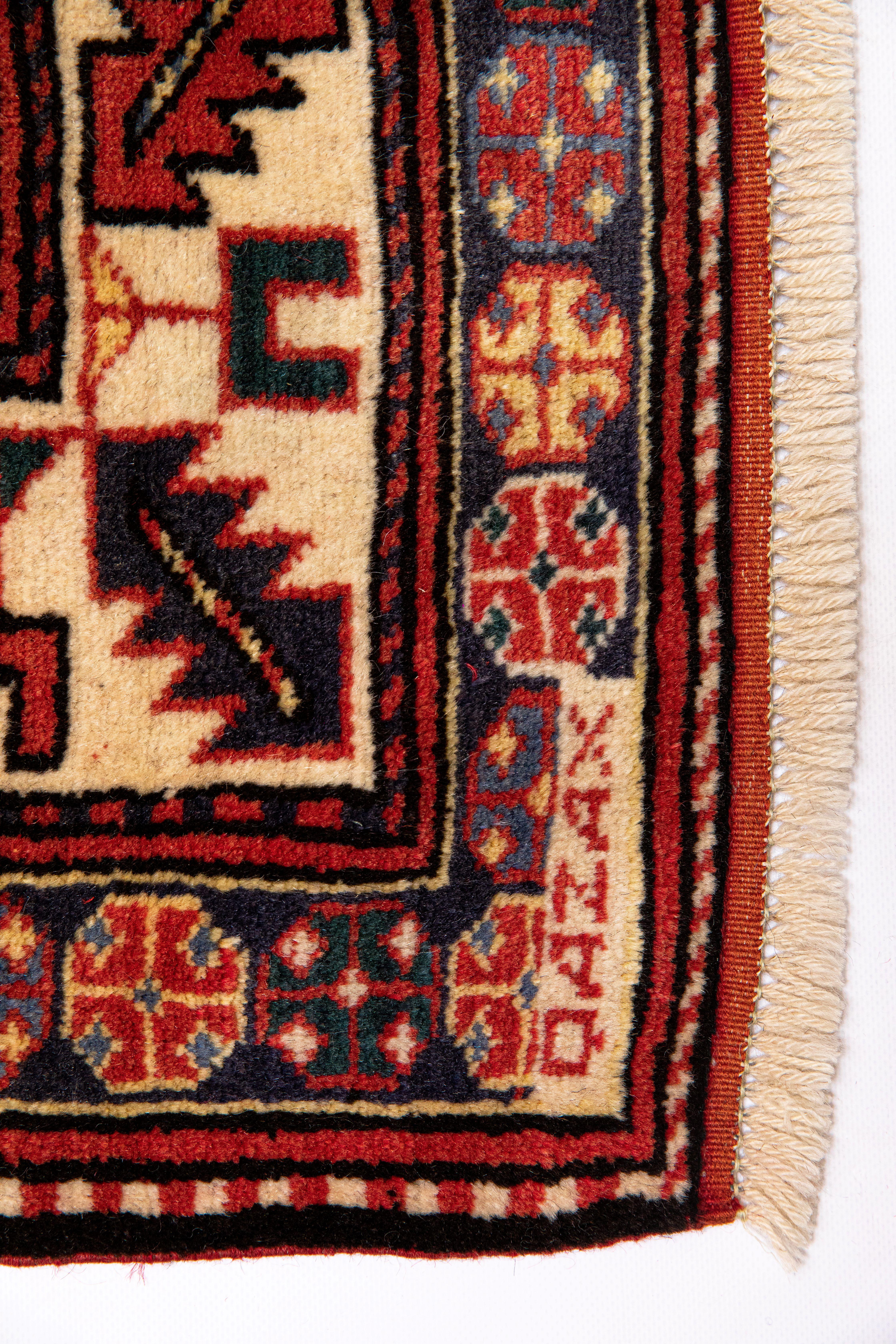 Wool Shirvan Museum Curated, New Handmade Caucasian Carpet For Sale