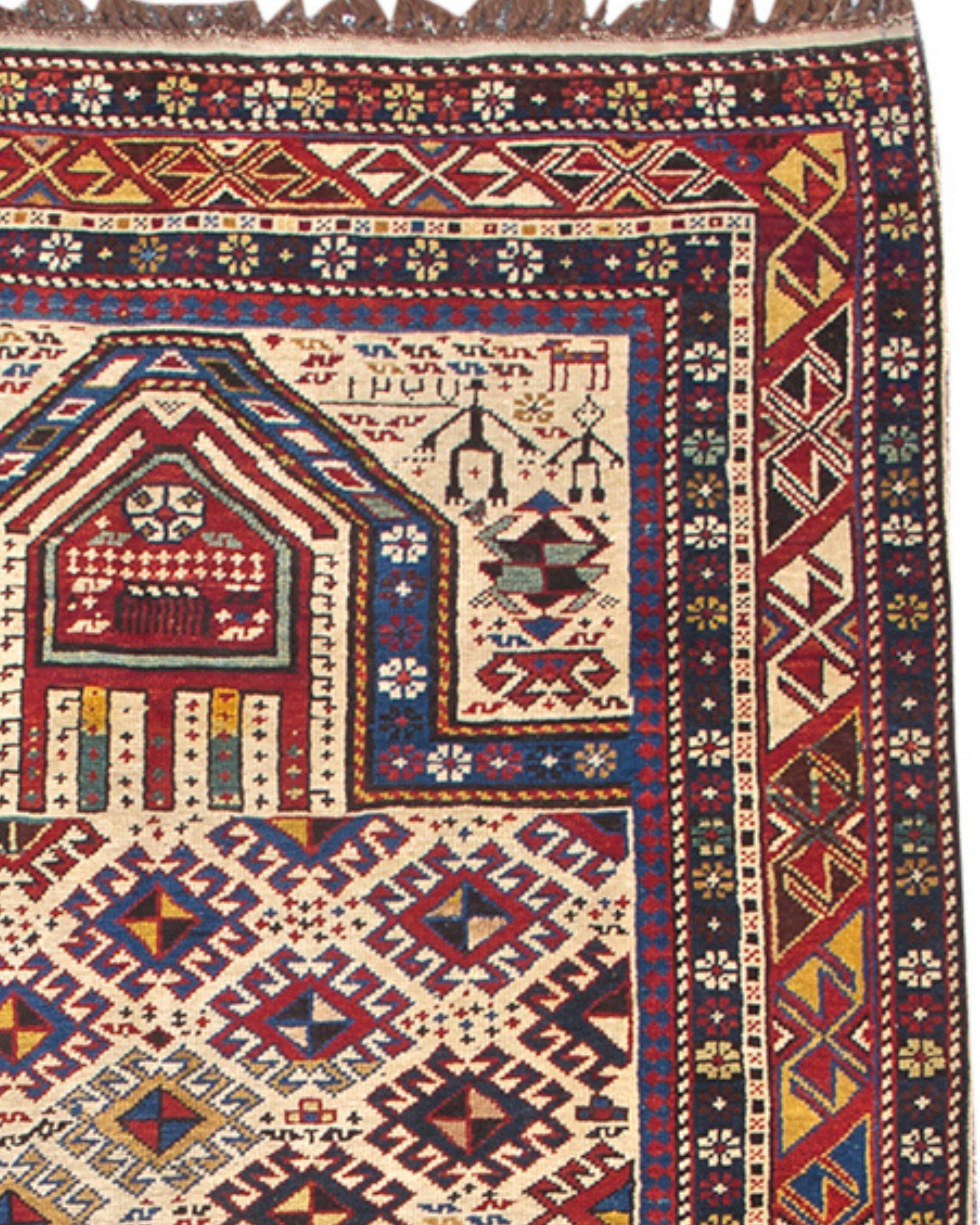 Shirvan Prayer Rug, 19th century In Excellent Condition For Sale In San Francisco, CA