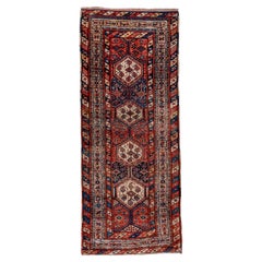 Shirvan Rug – Hexagonal Medallion Pattern in Rich Reds and Blues