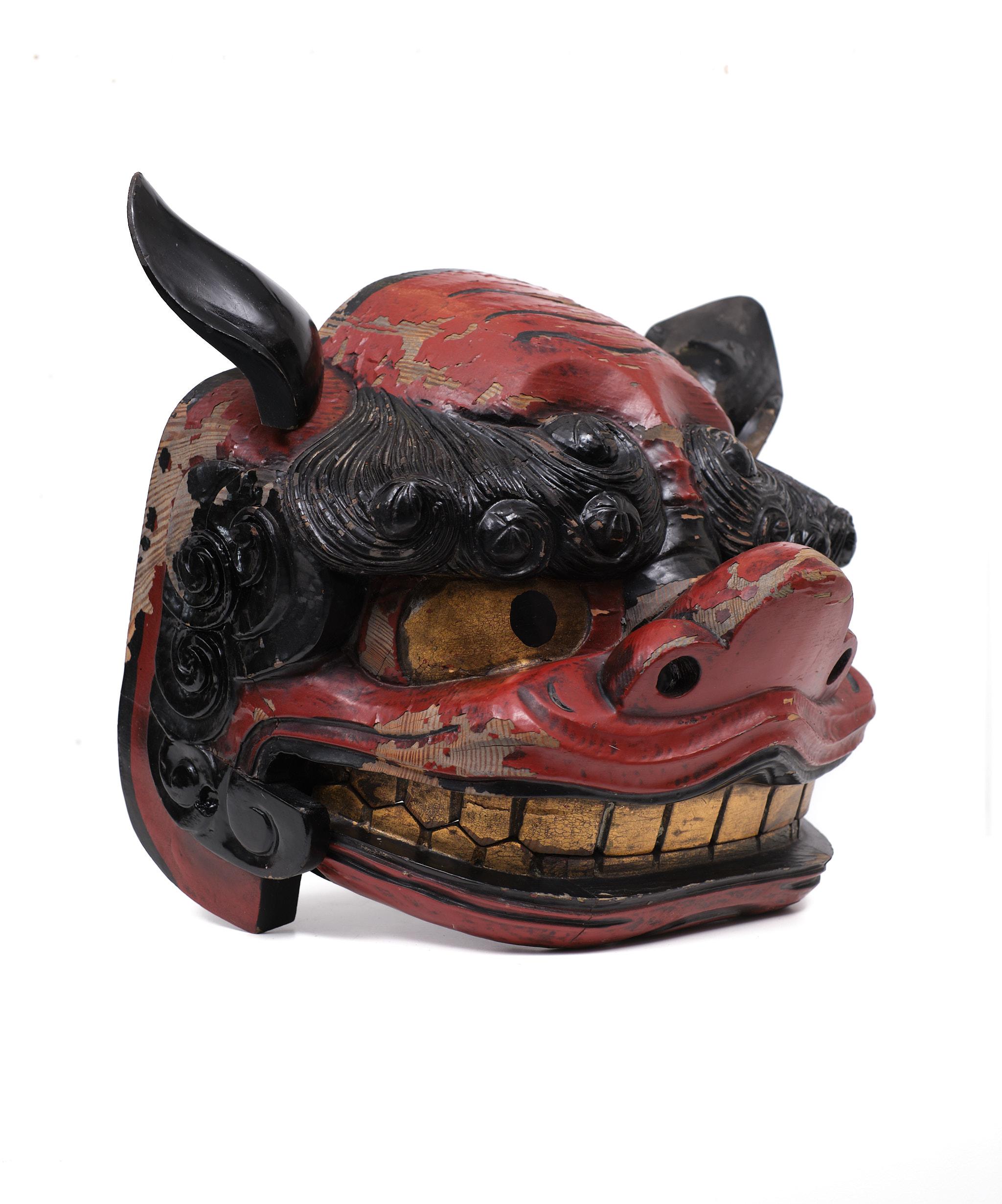 Shishi Gesichtsmaske Japan 1940er Jahre  (Japonismus) im Angebot