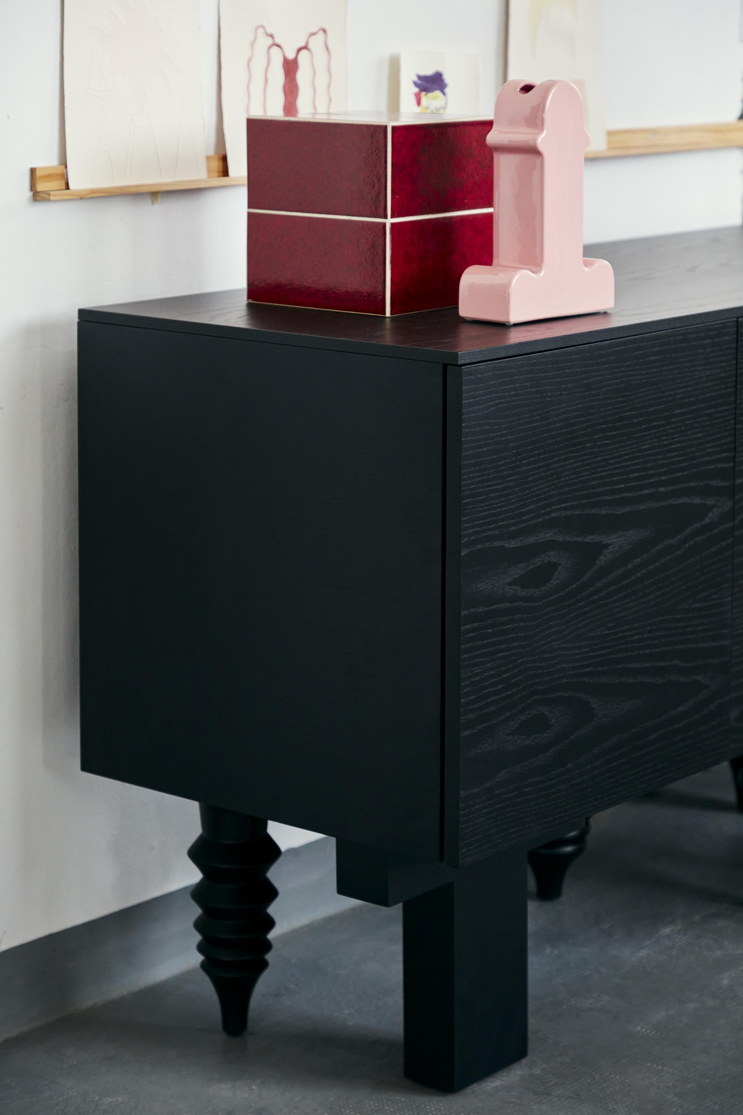 Shiva Flower Vase by Ettore Sottsass, Pink, Glazed Ceramic, Spanish, XXth For Sale 12