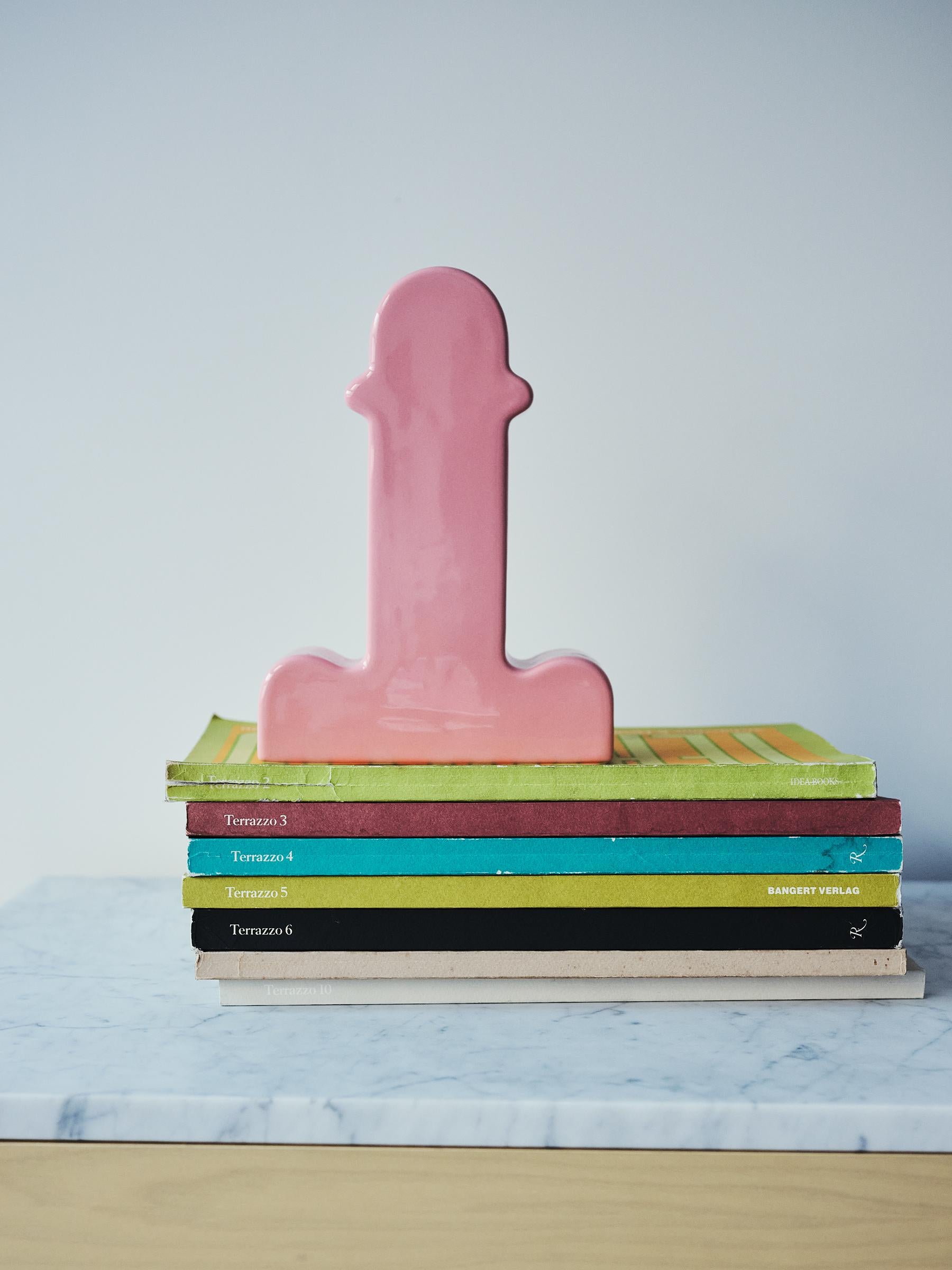 Shiva Flower Vase by Ettore Sottsass, Pink, Glazed Ceramic, Spanish, XXth For Sale 14