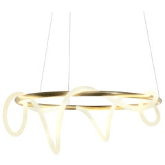 Shiva, Sculptural Brass Circular Light Pendant by Morghen Studio