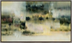 "Liebe am Morgen" Zeitgenössische abstrakte, gerahmte Öl-auf-Leinwand-Gemälde