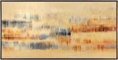 "Seabreeze" Contemporary Abstract Earth Tones Framed Oil on Canvas Painting