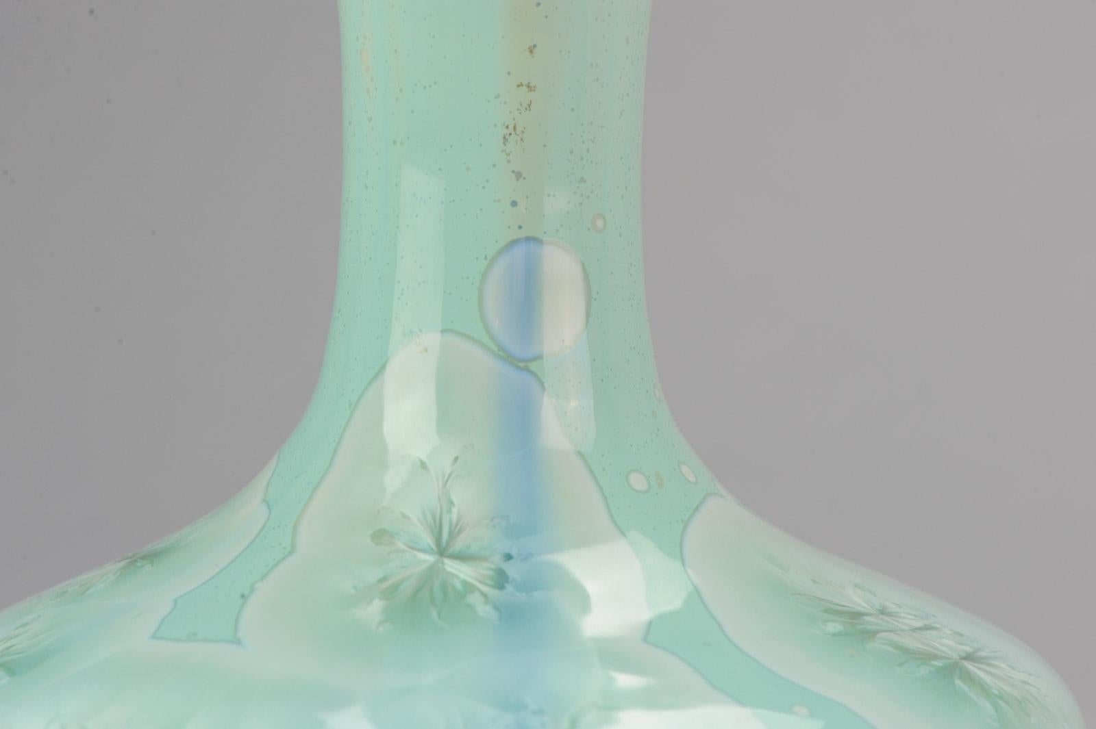 Shiwan 20th Century PRoC 1970-1980 Chinese Porcelain Vase Crystalline Glaz For Sale 9