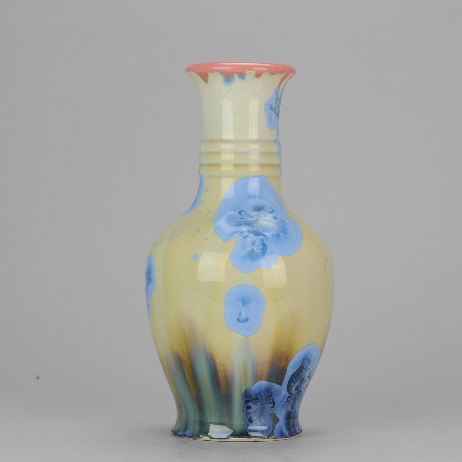Shiwan 20th Century PRoC 1970-1980 Chinese Porcelain Vase Crystalline Glaz 2