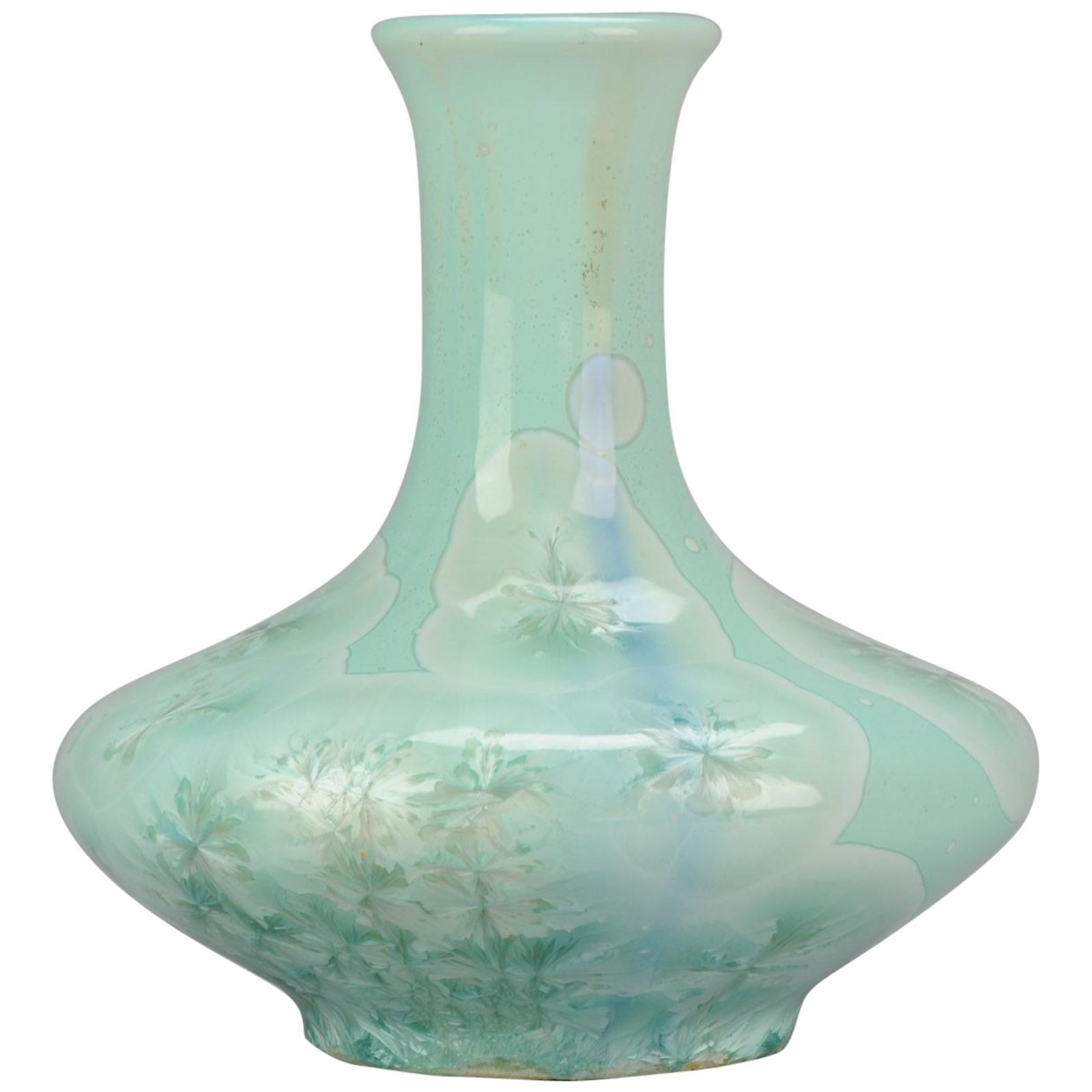 Vase en porcelaine chinoise de Shiwan du 20ème siècle, PRoC 1970-1980, glaçure cristalline