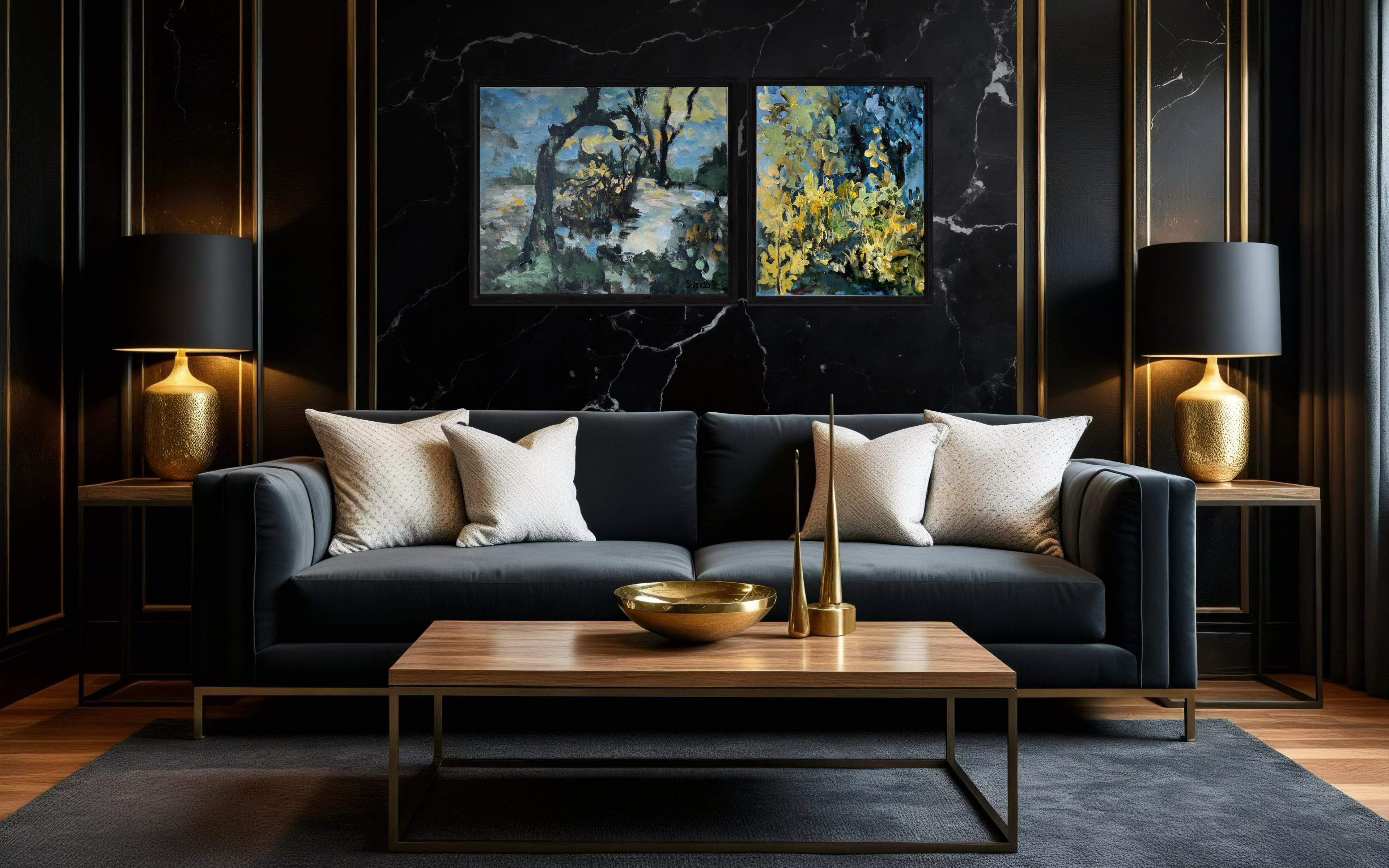 Set originale - giorno e notte - dall'estate all'autunno - premio britannico per l'espressione artistica - Painting di Shizico Yi 