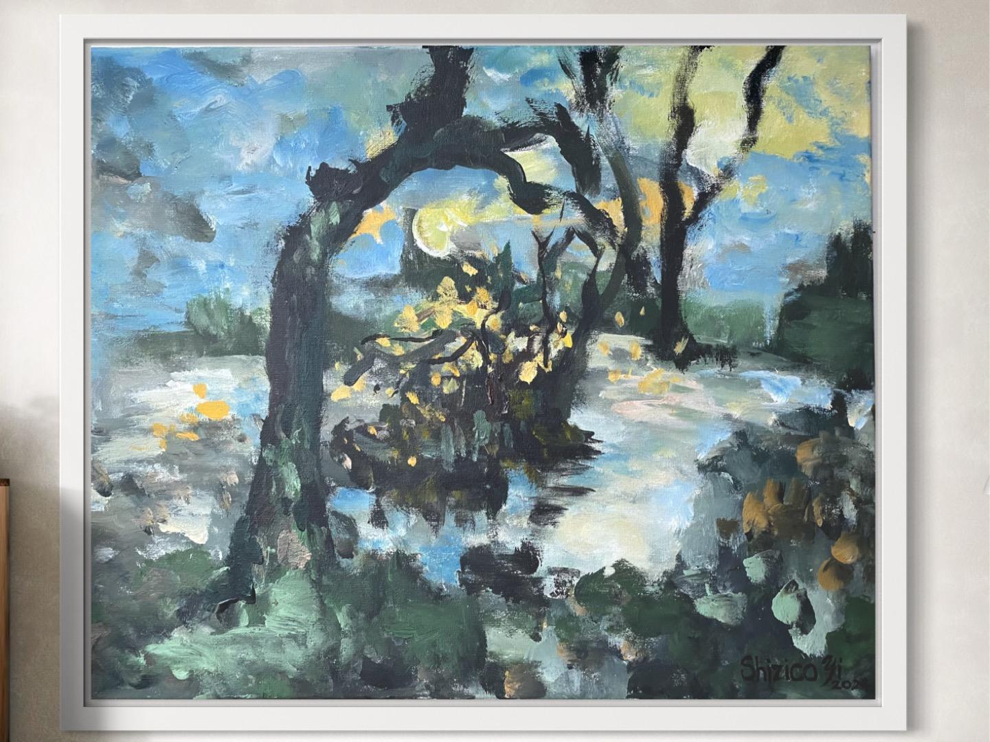 Set originale - giorno e notte - dall'estate all'autunno - premio britannico per l'espressione artistica - Painting Espressionismo astratto di Shizico Yi 