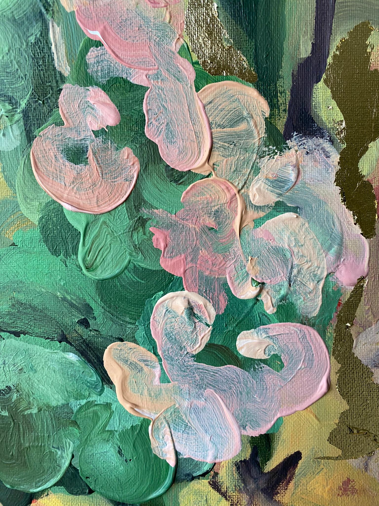 Original Set-Dahlias, Gladiolus in Bloom-Brit Awarded Artist-Abstract Expression For Sale 3