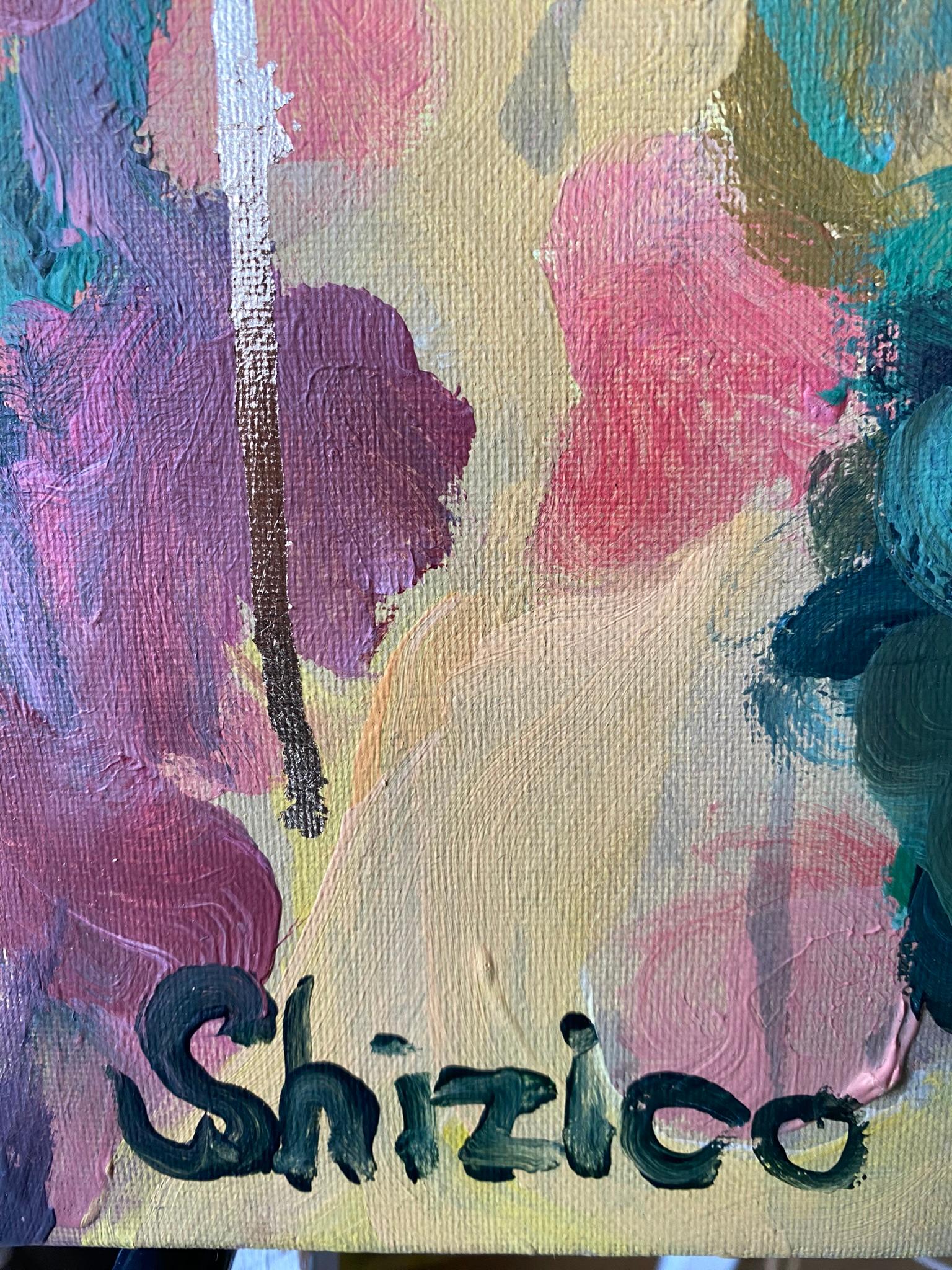 Original Set-Dahlias, Gladiolus in Bloom-Brit Awarded Artist-Abstract Expression For Sale 6