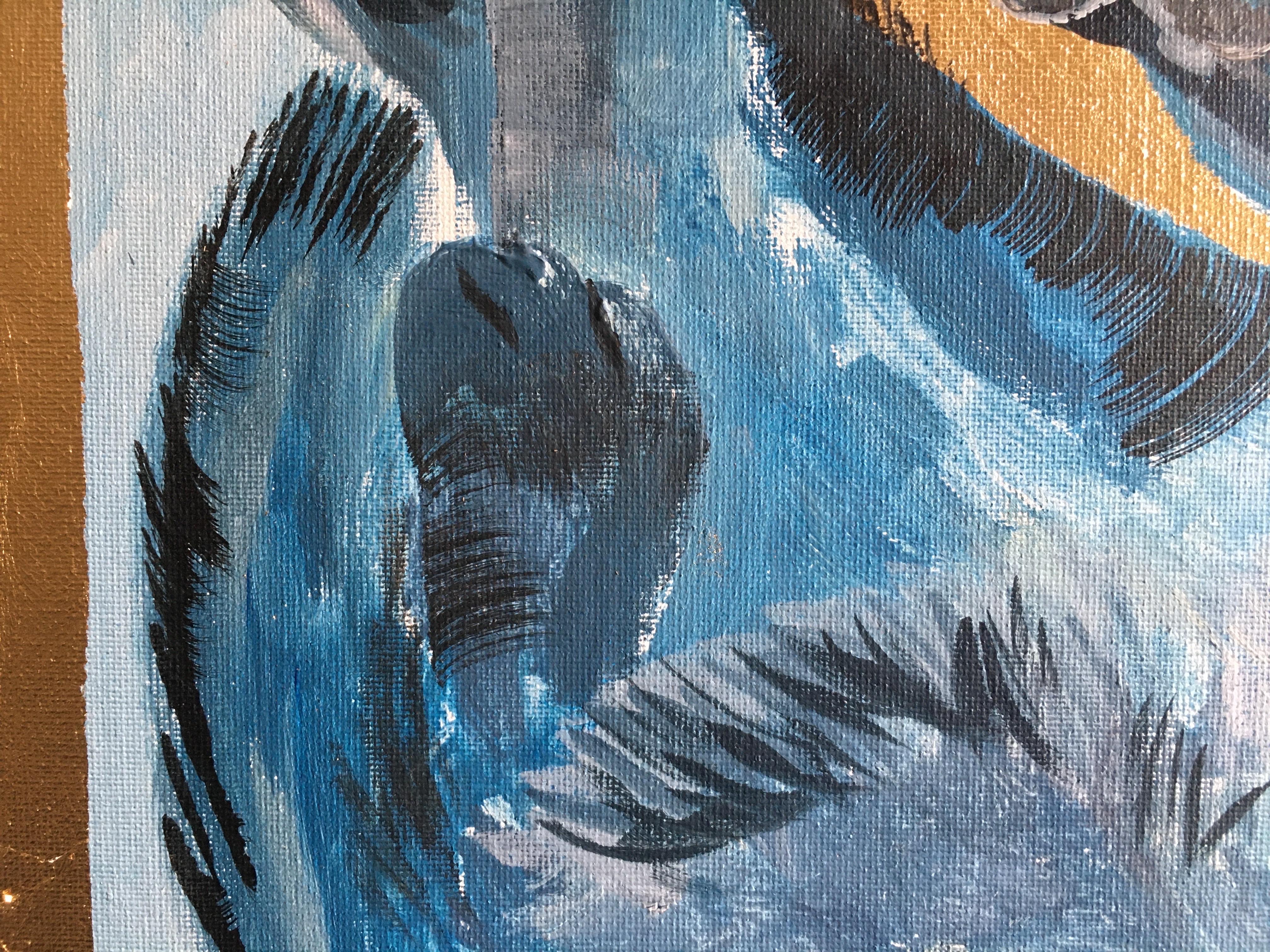 Original-Primary Blue-Cat-Expression-Goldblatt-UK ausgezeichneter Künstler im Angebot 4