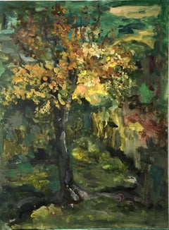 Olio originale -Autunno a Londra No 1-espressione-plein air - artista britannico premiato