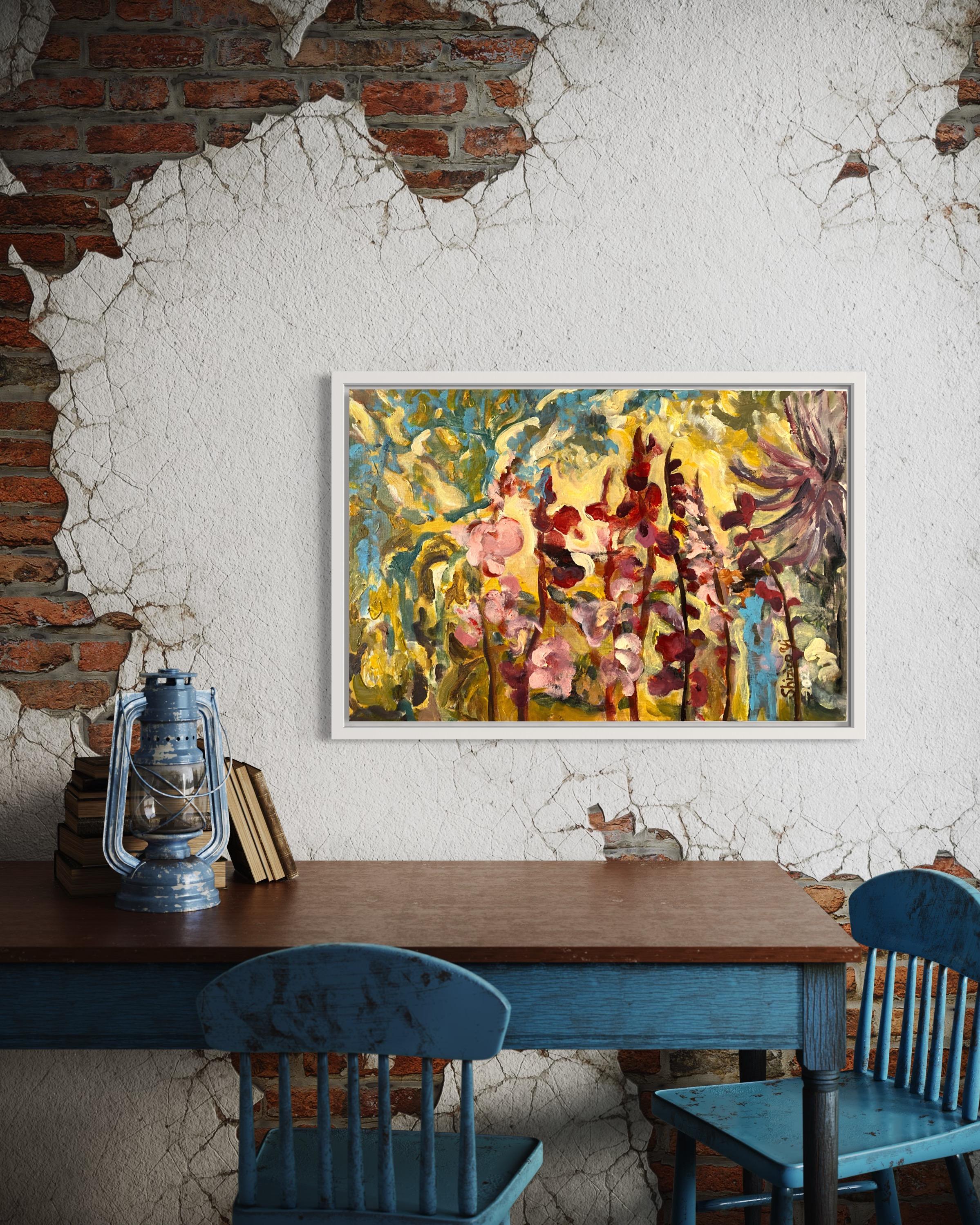 Gladiolus Glorious -Sunlit Series-Expressionist-Cottage Garden-UK Awarded Artist 13