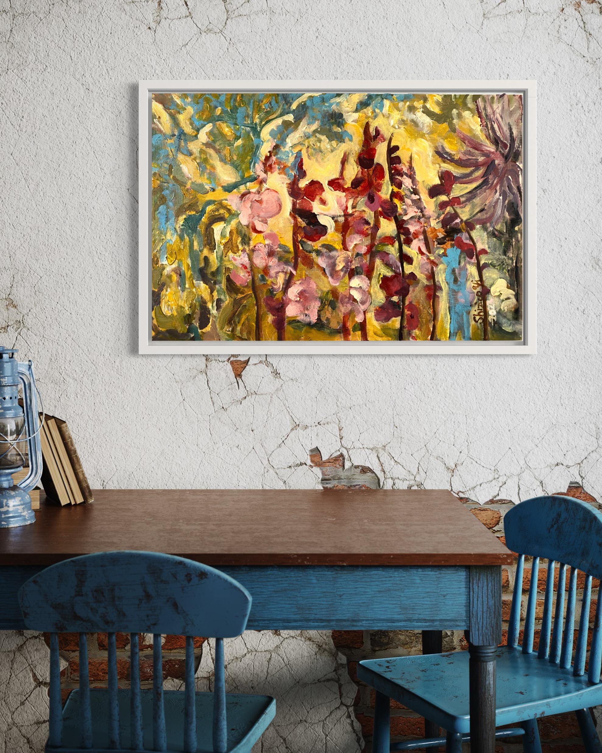 Gladiolus Glorious -Sunlit Series-Expressionist-Cottage Garden-UK Awarded Artist 14