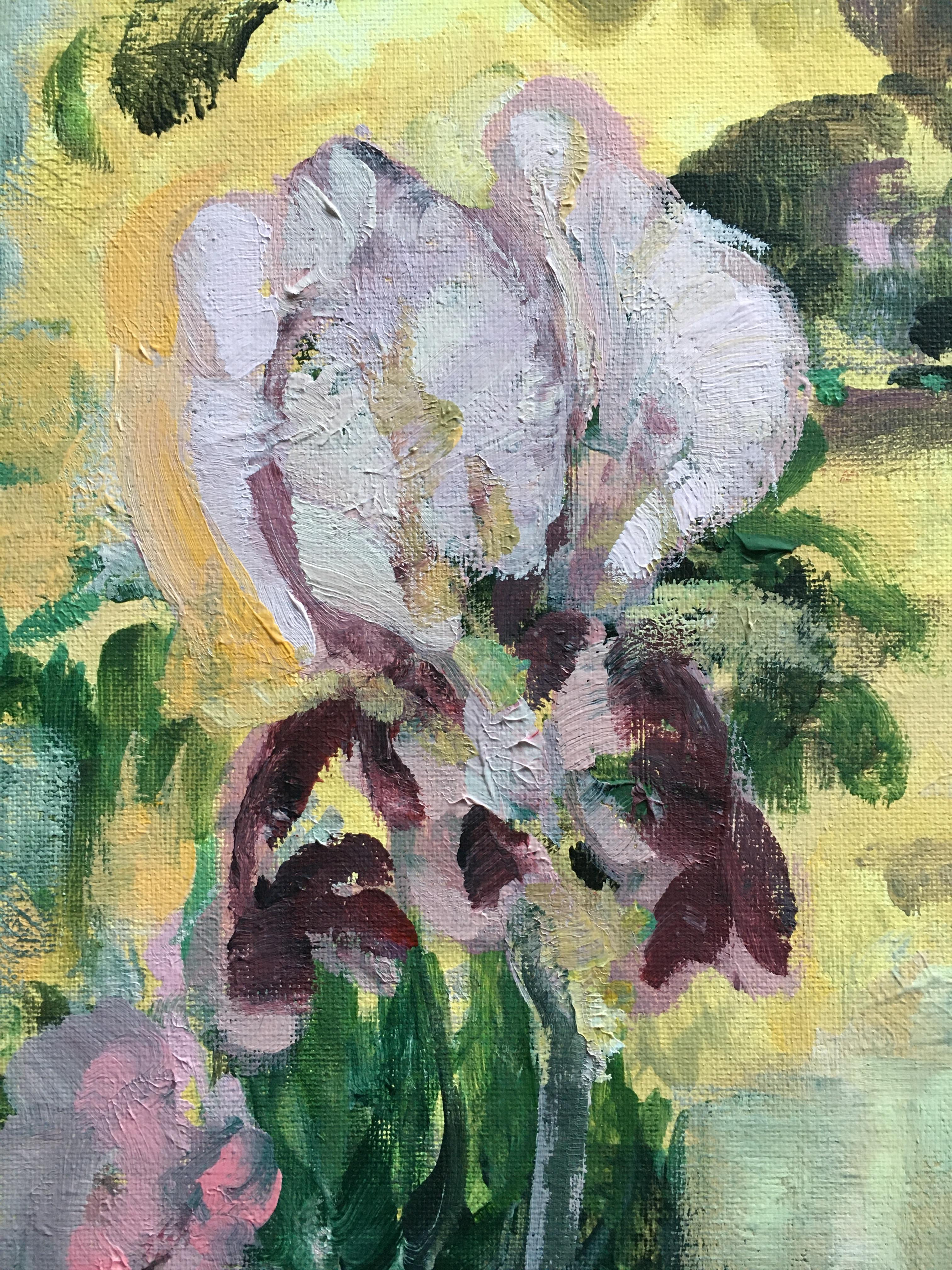 Golden Period-Benton Irises, Artist Proof#1/3, hand paint, expression, UK Artist 2