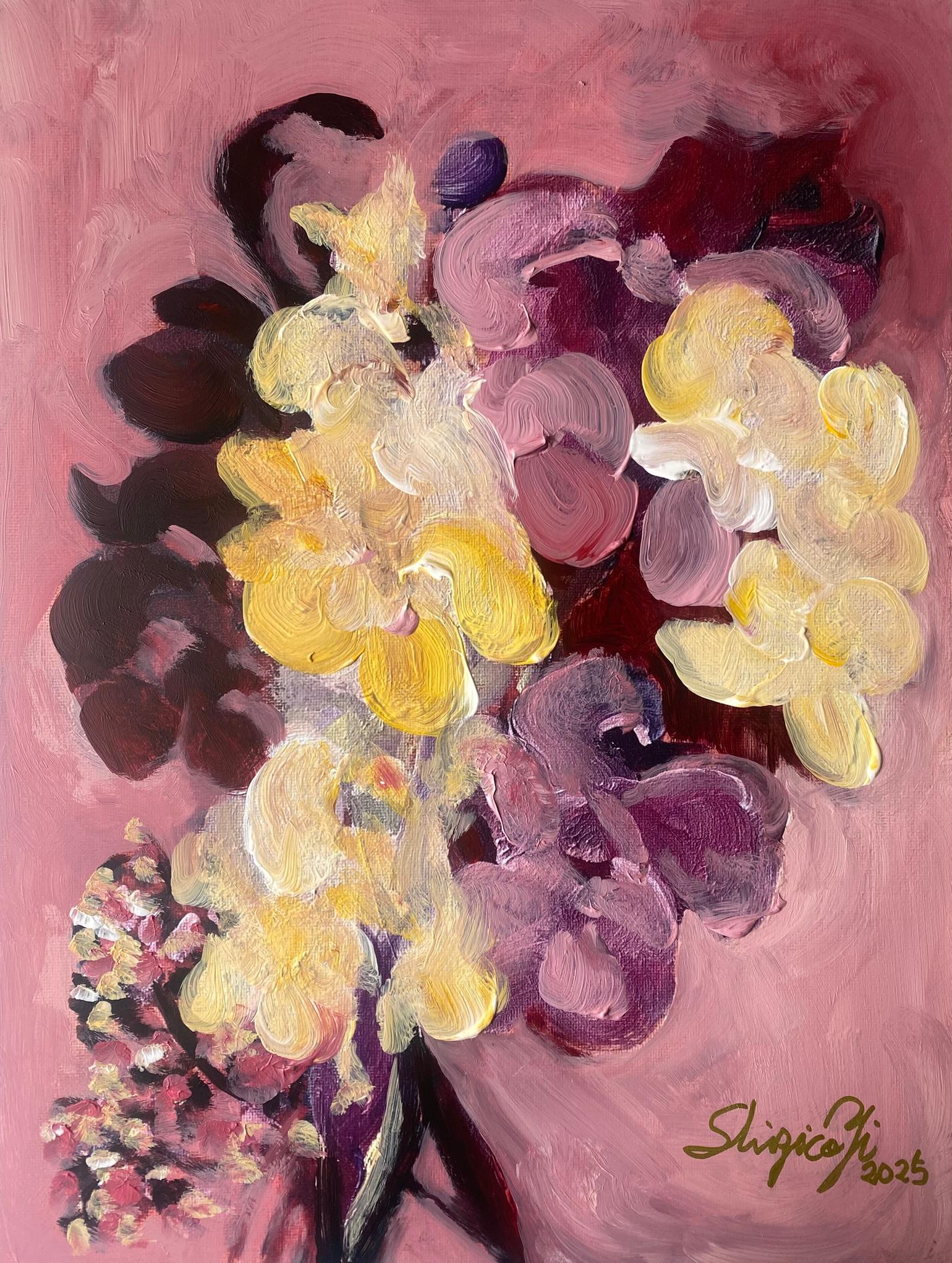 Hand Painted #1 Edition-Jardin d'Automne-British Awarded Artist-on Aluminium