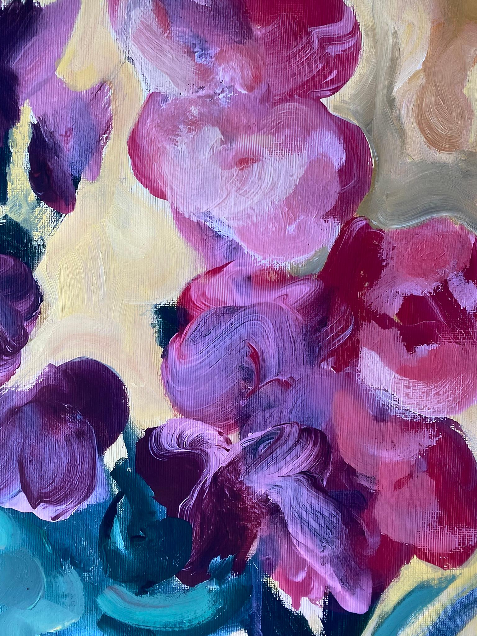 Prova d'artista dipinta a mano #1 -Gladiolus Summer Bloom-Artista britannico premiato - Painting Impressionismo astratto di Shizico Yi
