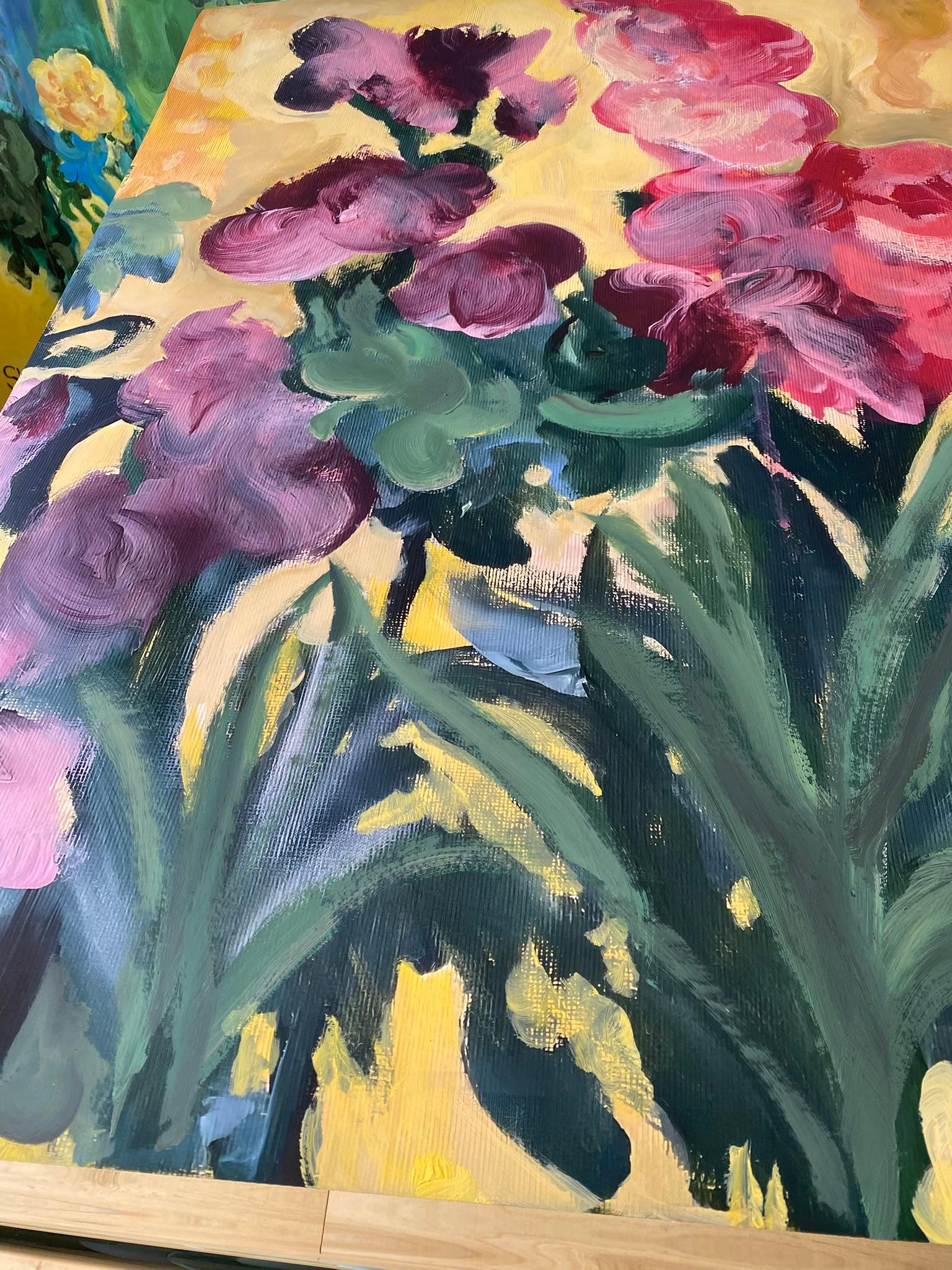 Hand painted Large Artist's Proof#2-Gladiolus SummerBloom-British Awarded Artist im Angebot 7
