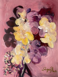 Hand Painted One Off Proof-Jardin d'Automne-British Awarded Artist-on Aluminium
