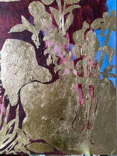 Épreuve d'artiste peinte à la main – « Strawberry Moon Field » – Artiste britannique primé – Feuille d'or