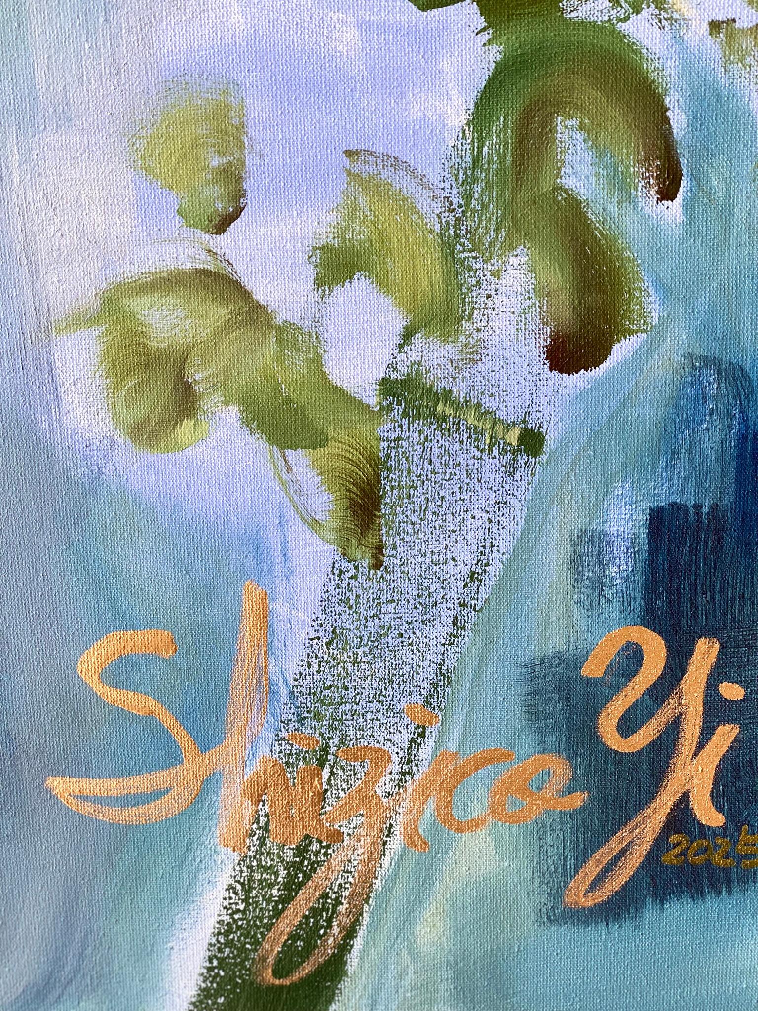 This original plein-air oil painting captures a poignant moment in Shizico’s garden, where 130-year-old lime trees stand guard at the entrance. The work is also a personal tribute to her late partner, who often lingered in the garden