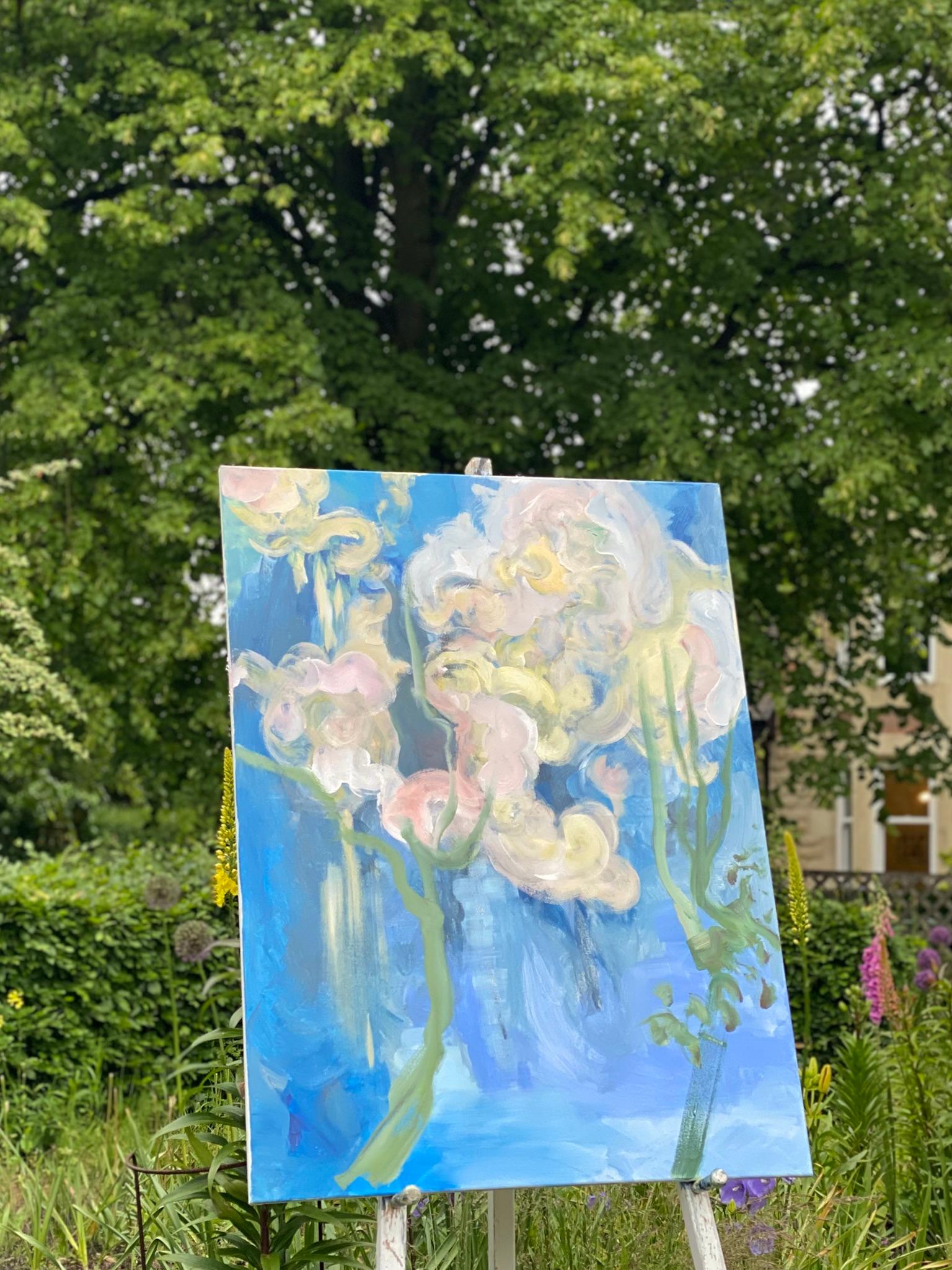 Eine Zigarette zwischen Rosa und Blau - 18K Blattgold - Britisch ausgezeichneter Künstler (Gold), Abstract Painting, von Shizico Yi