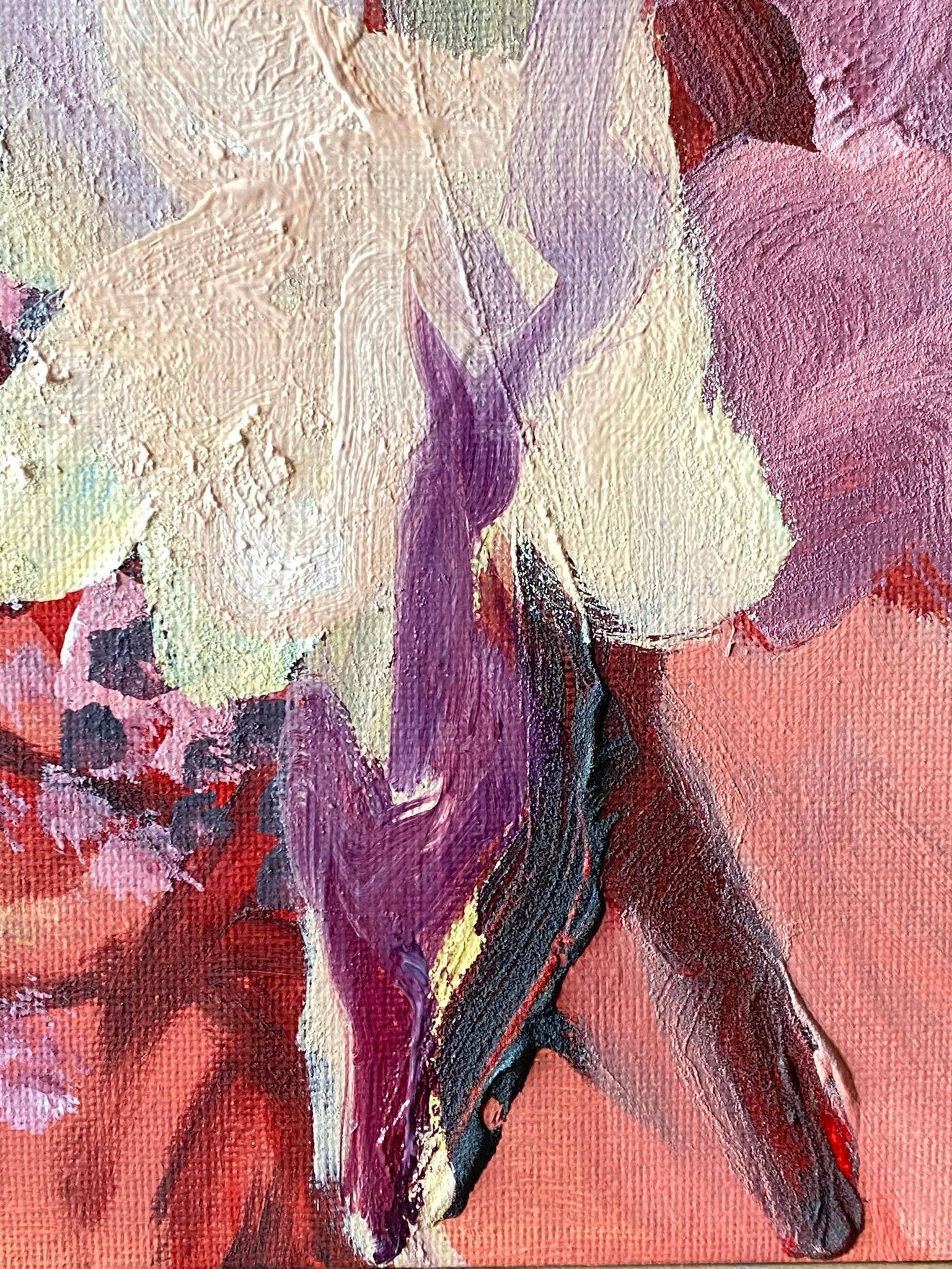 Original 3 Sisters-Triptych-British Awarded Artist-Gladiolus-Dahlias-Elderberry For Sale 1