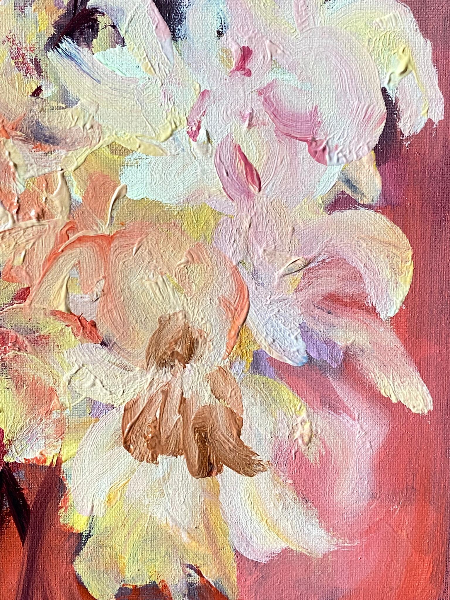 Original 3 Sisters-Triptych-British Awarded Artist-Gladiolus-Dahlias-Elderberry For Sale 2