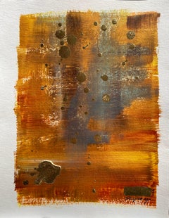 Original-Across the Universe-abstract-gold leaf-UK Awarded Artist-Work on paper