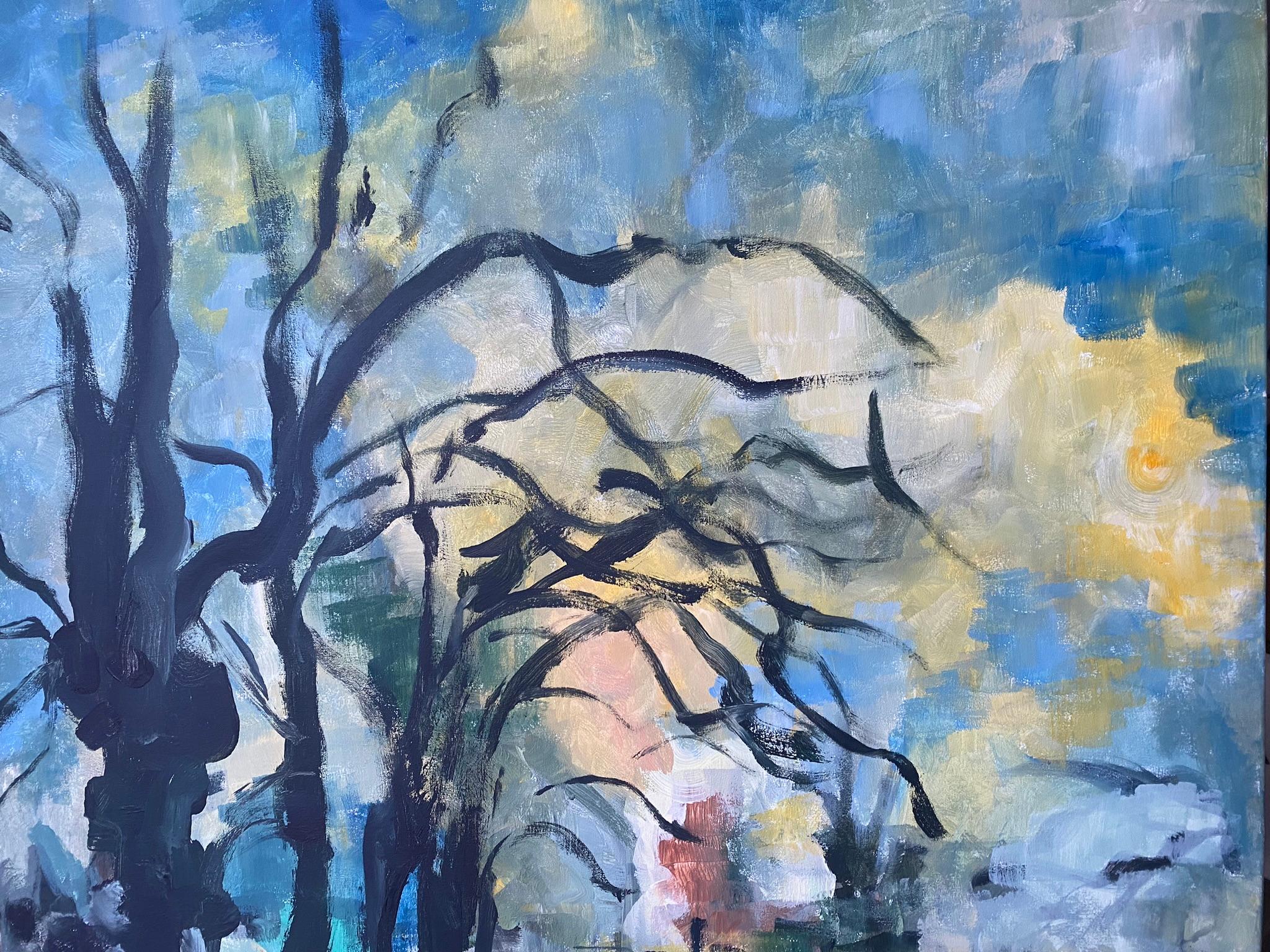 Serie original de otoño-plein air-Artista británico premiado-Oleo grande-Impresionista en venta 14