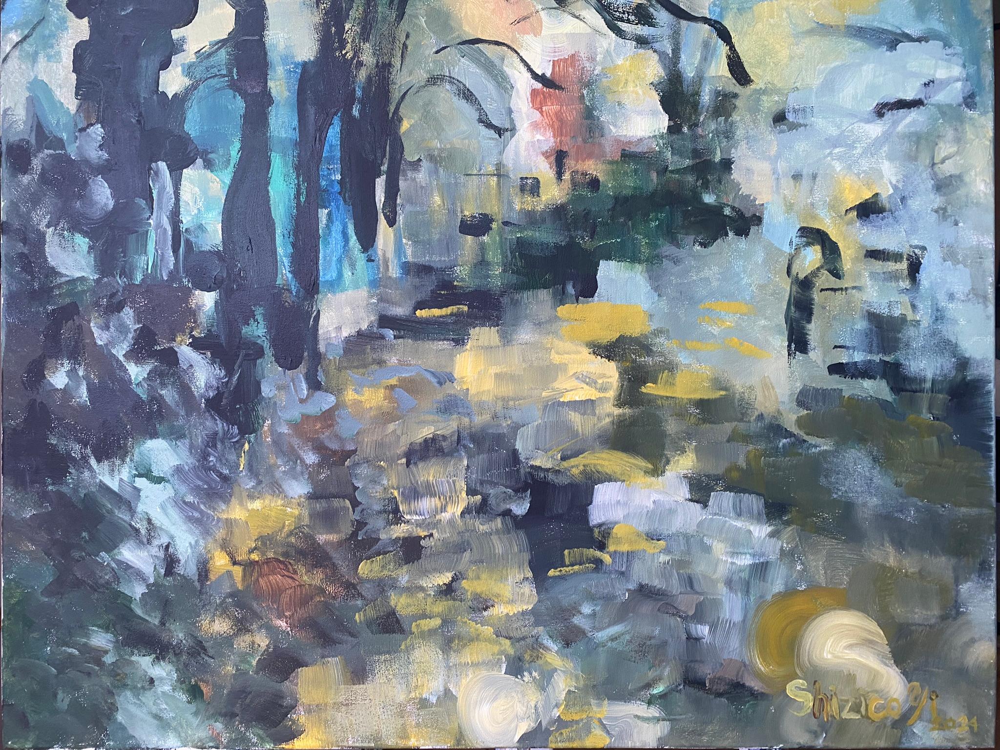 Serie original de otoño-plein air-Artista británico premiado-Oleo grande-Impresionista en venta 15