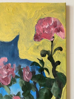 Originale-Colazione con gatto-Olio su tela-Artista britannico premiato-Rose inglesi