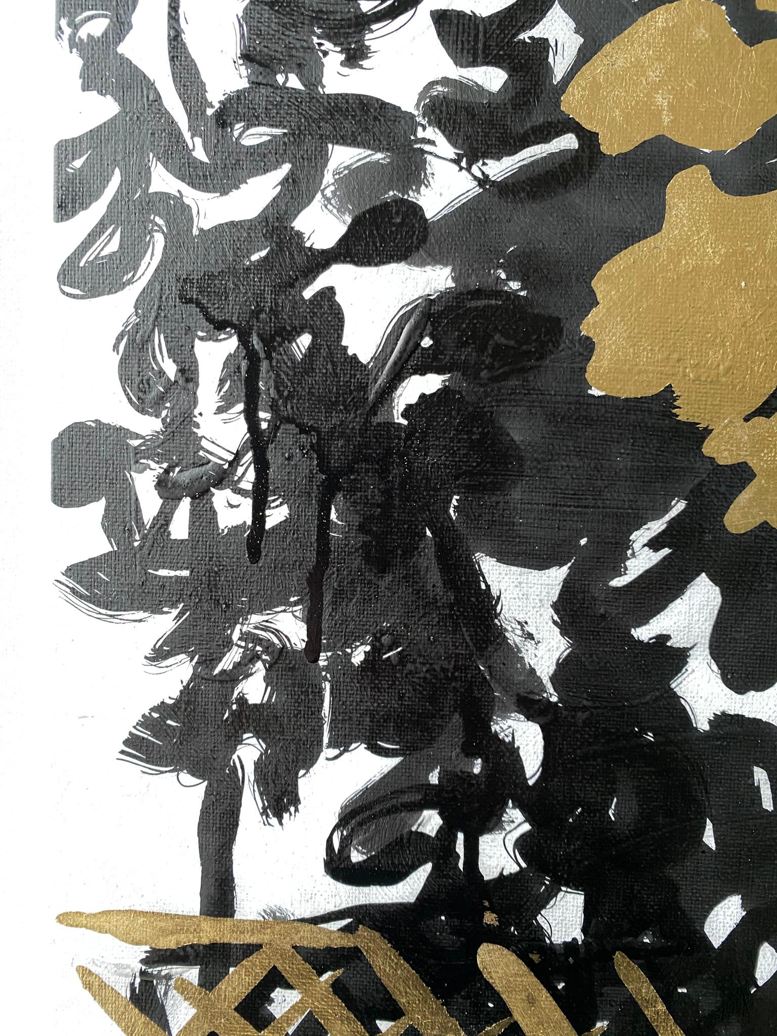 Original-Cat, Pond, Trellis with Lime Trees-British Awarded Artist-Gold Leaf+Ink For Sale 10