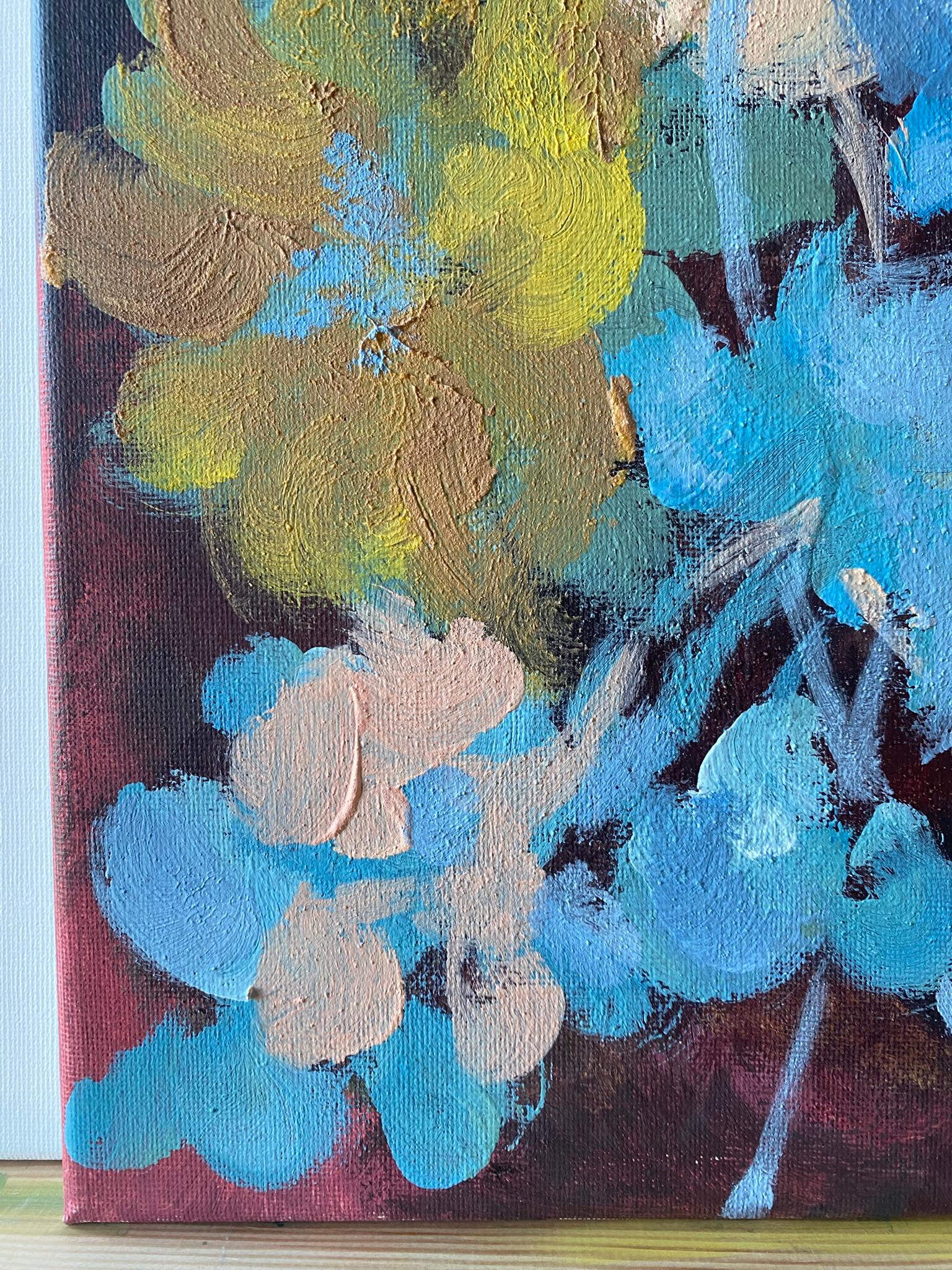 Originale-Dalie-Artista britannico premiato-Impressione-Impasto-Serie Giardino d'Inverno in vendita 2