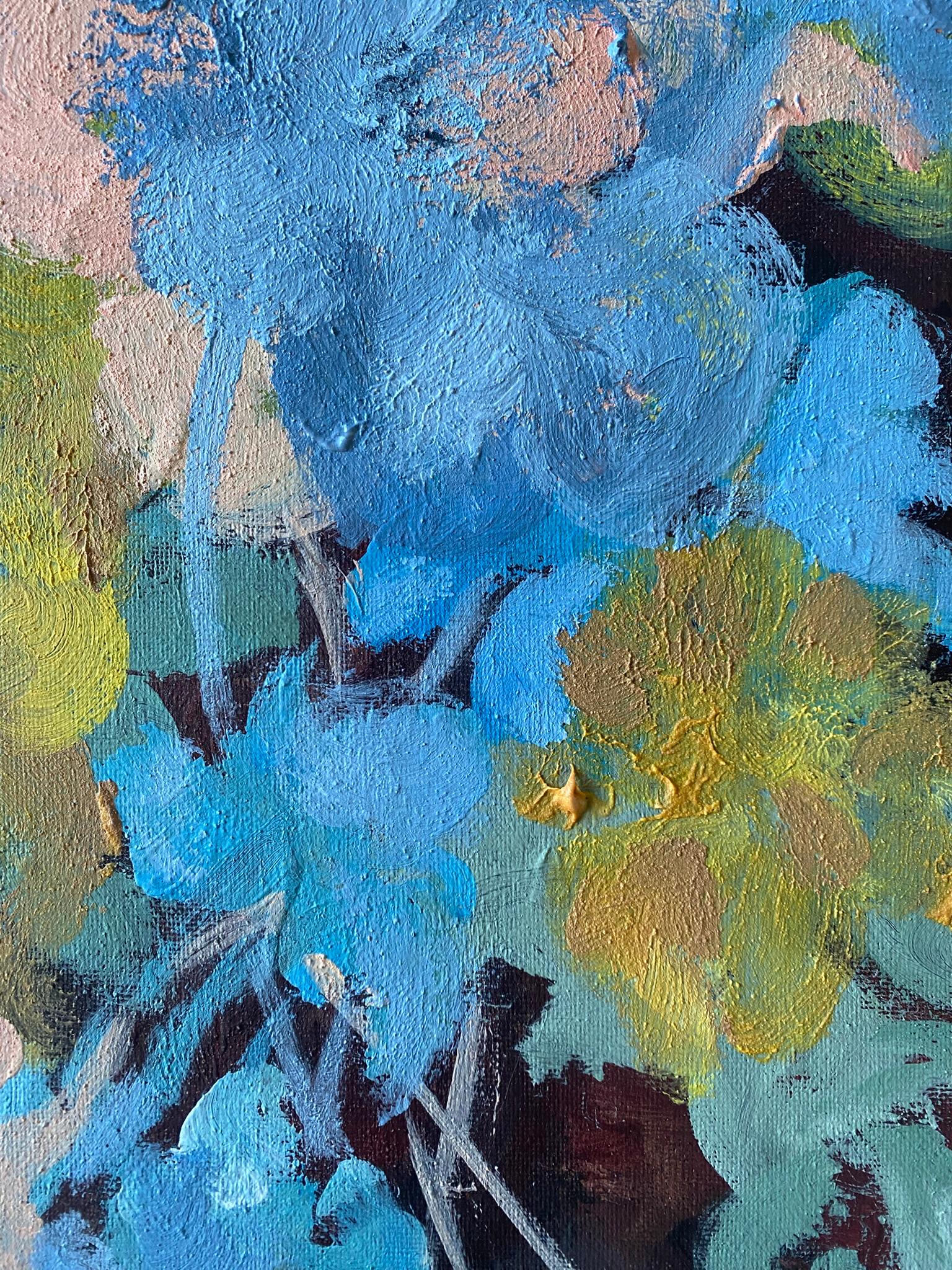 Originale-Dalie-Artista britannico premiato-Impressione-Impasto-Serie Giardino d'Inverno in vendita 3
