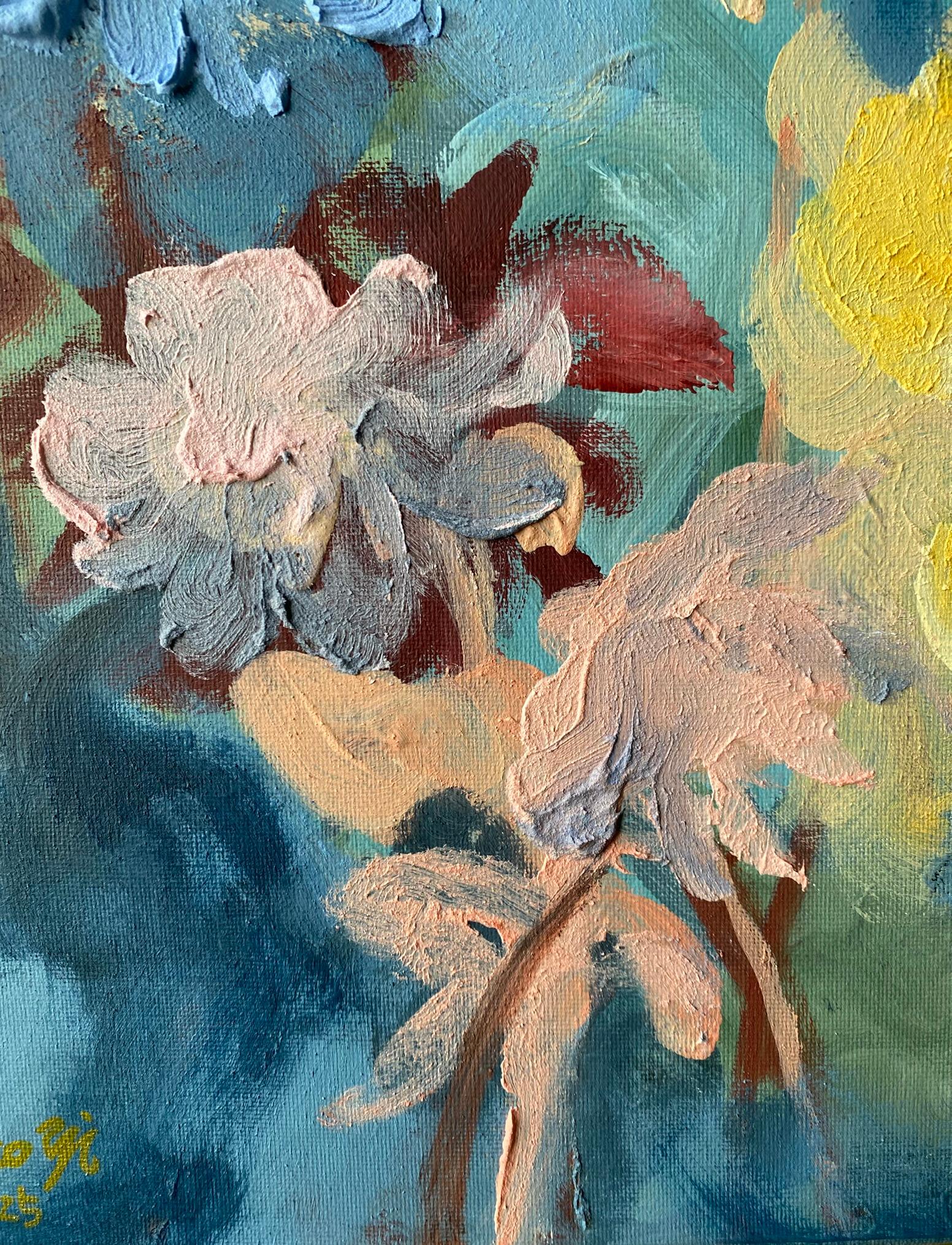Original-Dahlias-Impasto-Jardin d'Hiver Serie-Artista Británico Premiado-Impresión en venta 8