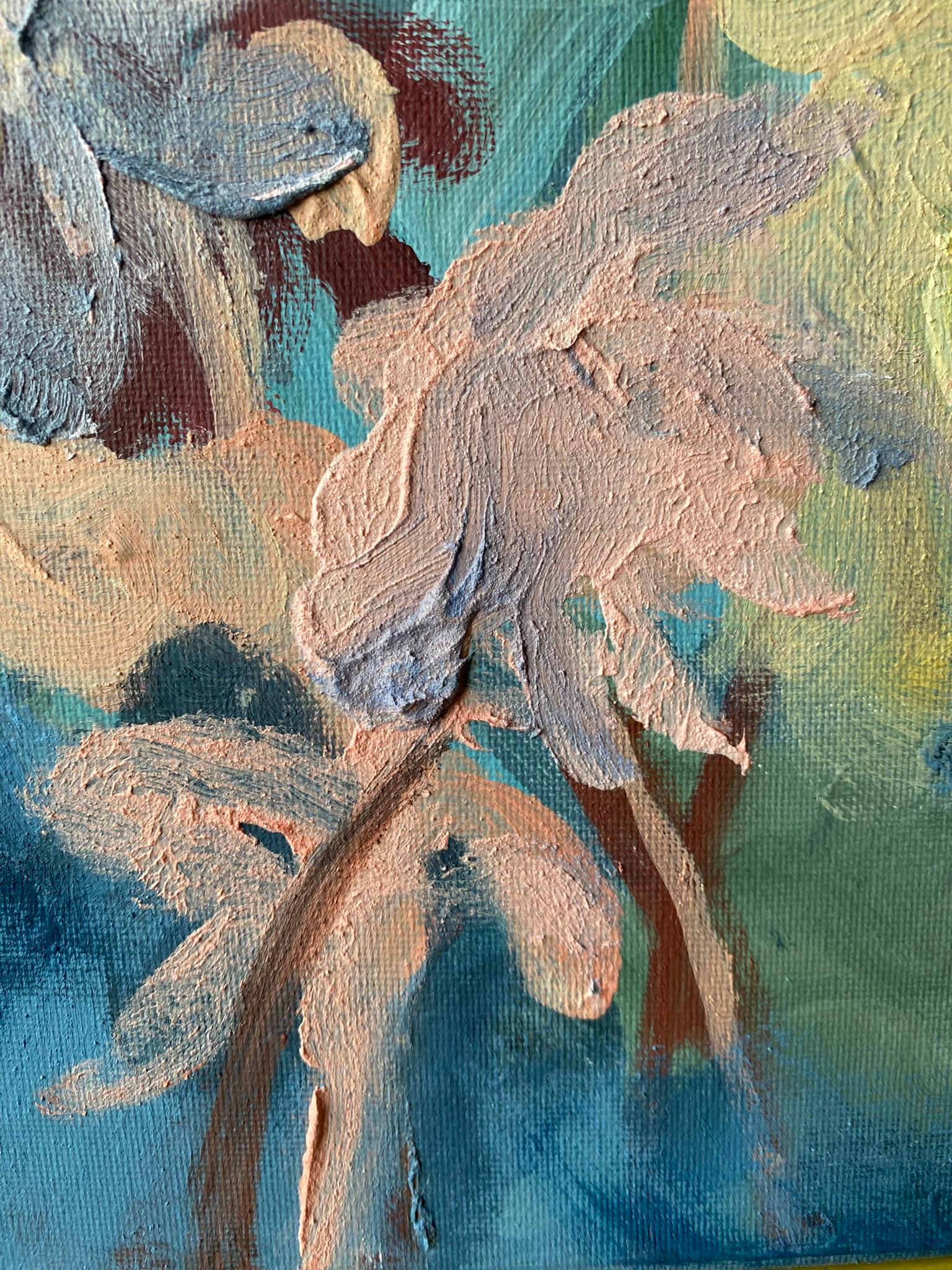 Original-Dahlias-Impasto-Jardin d'Hiver Serie-Artista Británico Premiado-Impresión en venta 1