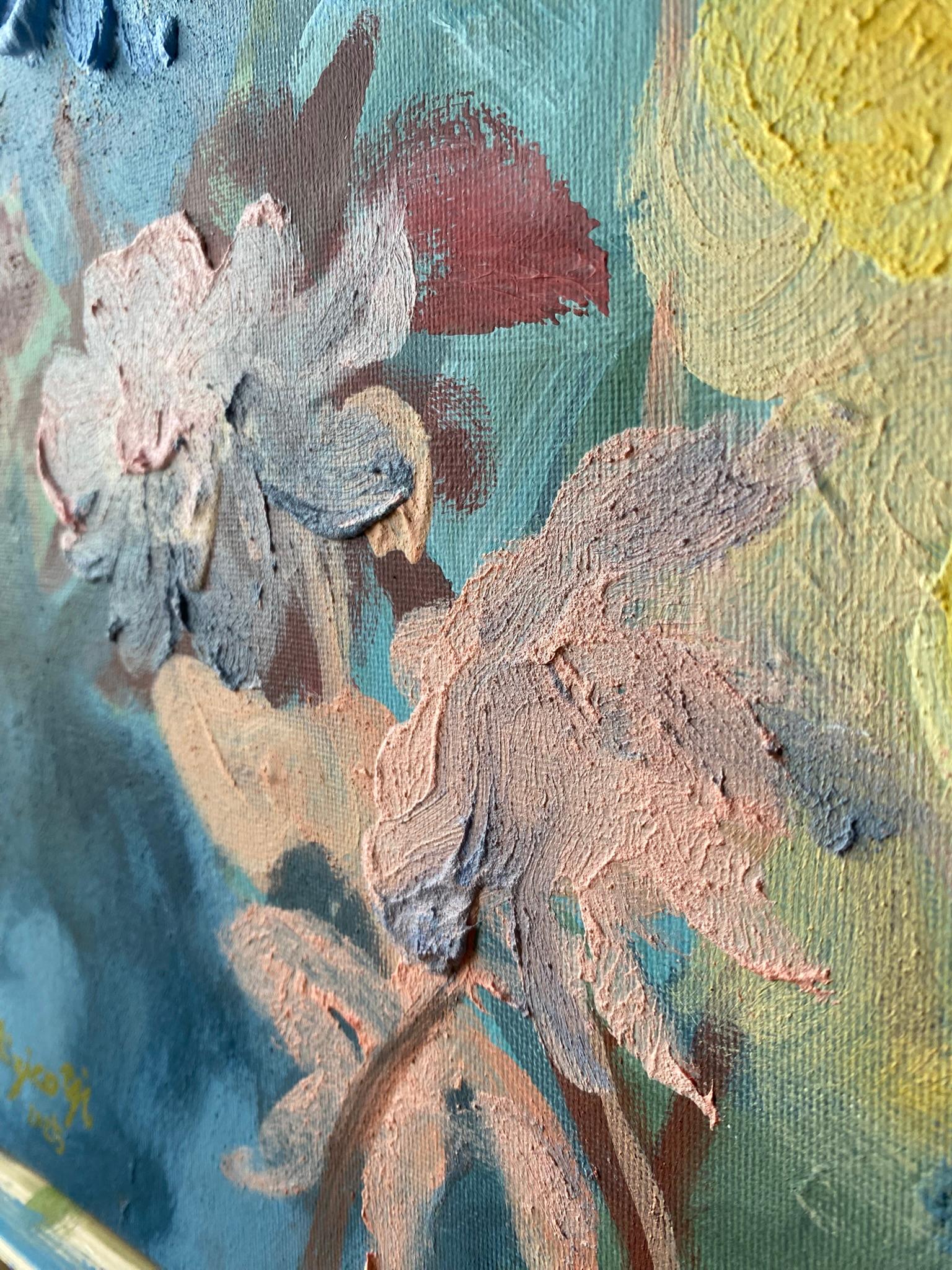 Original-Dahlias-Impasto-Jardin d'Hiver Serie-Artista Británico Premiado-Impresión en venta 5
