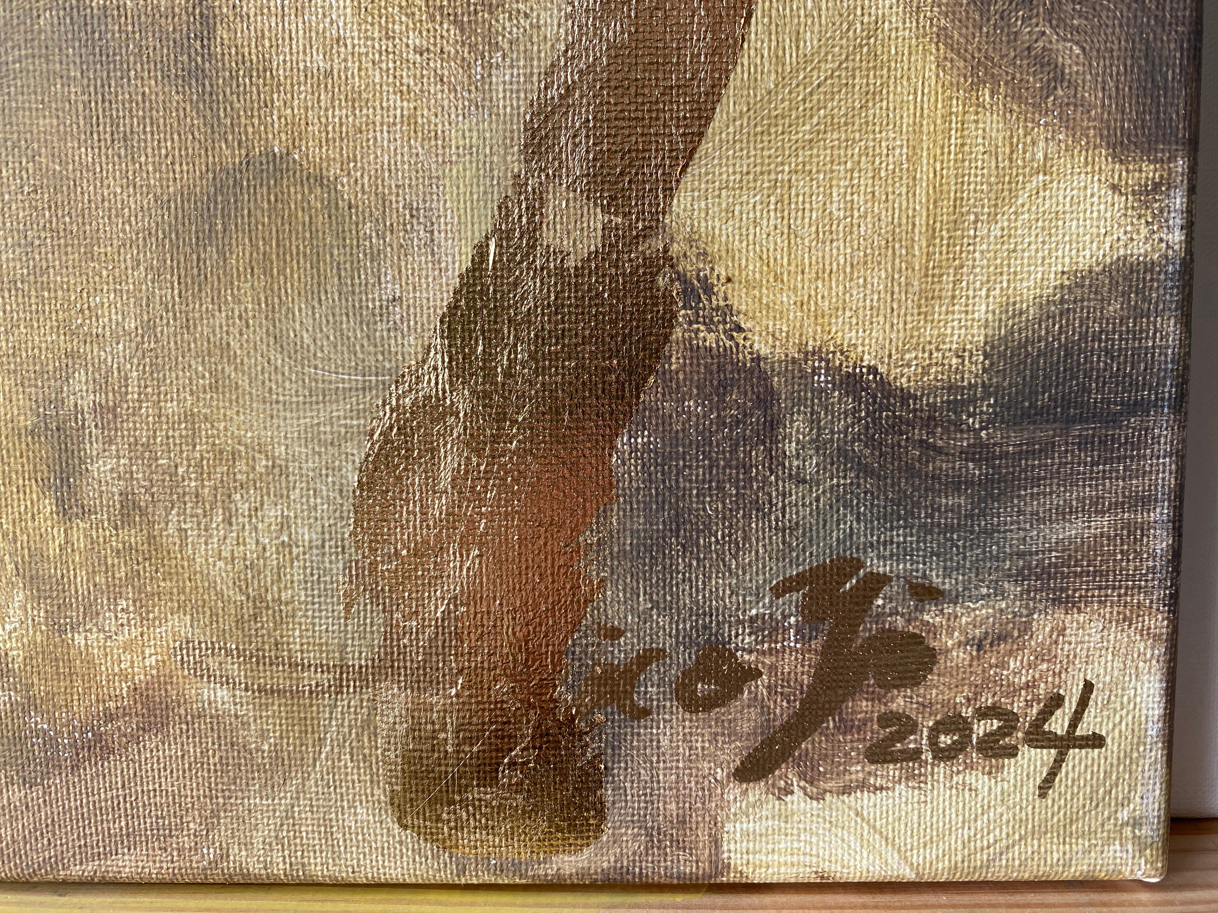 Con pinceladas de Oro, Óleo, Gesso y Acrílico, Shizico orquesta una sinfonía visual de expresión abstracta en esta serie en curso [Recuerdos del Paisaje]; forma parte de su [Serie Iluminada por el Sol] en la que desarrolló y exploró con todo tipo de