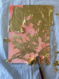 Diptyque original Bouquet de printemps - Artiste britannique primé - Feuille d'or sur papier