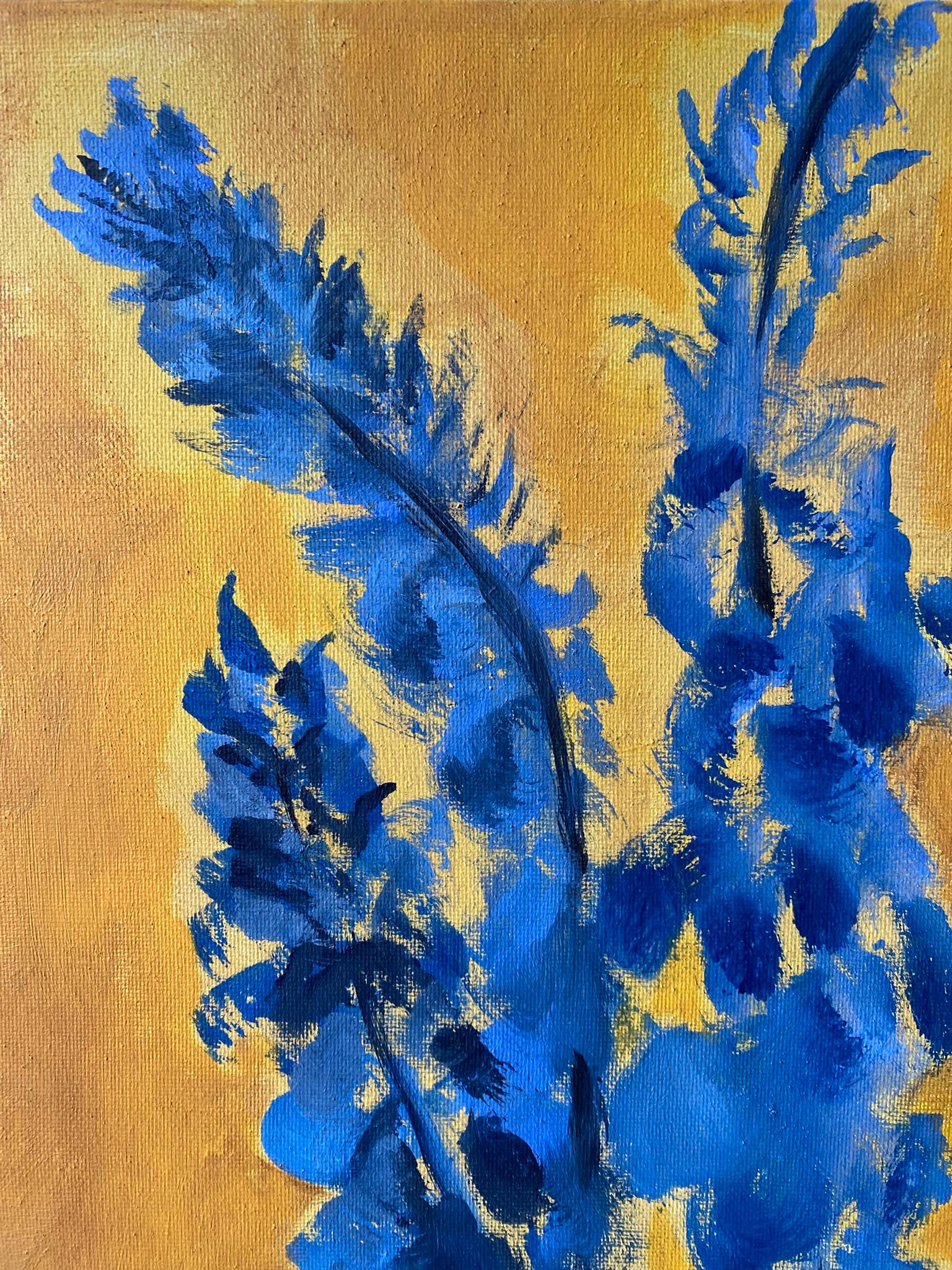 Diptyque original-Foxgloves-Artiste britannique primé-Impression-Impasto-feuille d'or en vente 9