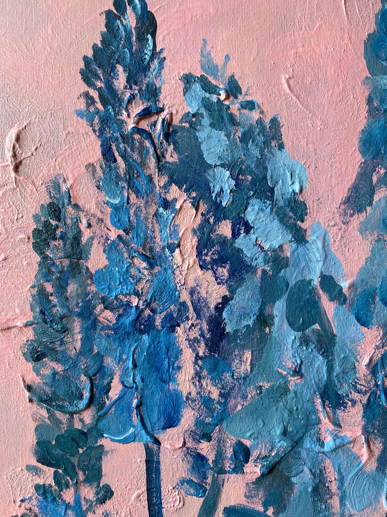 Diptyque original-Foxgloves-Artiste britannique primé-Impression-Impasto-feuille d'or en vente 4