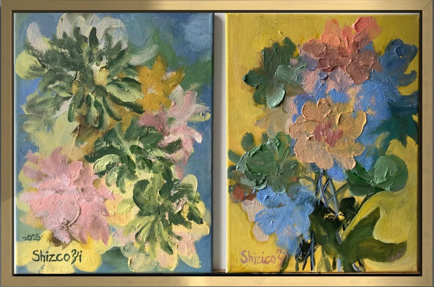 Original Diptych II-Impasto-Jardin d
Hiver-British Awarded Artist-Impression