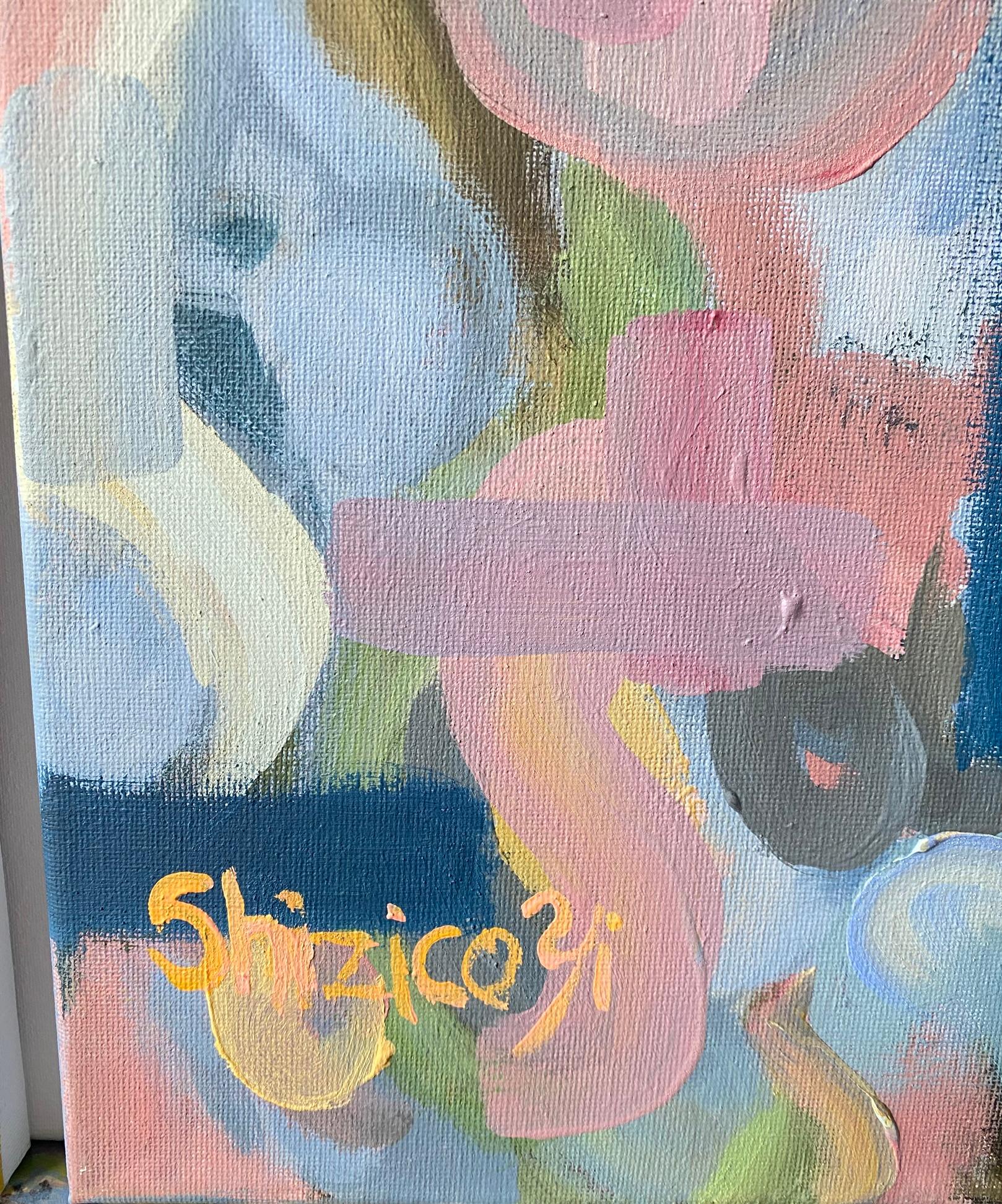 Díptico original-Dúo de primavera-Artista británico premiado-Abstracto-Contemporáneo Reino Unido 1