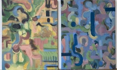 Original Diptychon-Spring Duet-British Awarded Artist-Abstract-Contemporary UK
